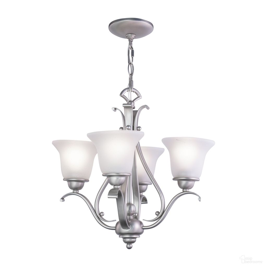 The appearance of Monrovia 4L Mini Chandelier or Semi Flush (Dual Mount) In Brushed Nickel designed by Vaxcel in the transitional interior design. This brushed nickel piece of furniture  was selected by 1StopBedrooms from Monrovia Collection to add a touch of cosiness and style into your home. Sku: CH35404BN. Material: Steel.