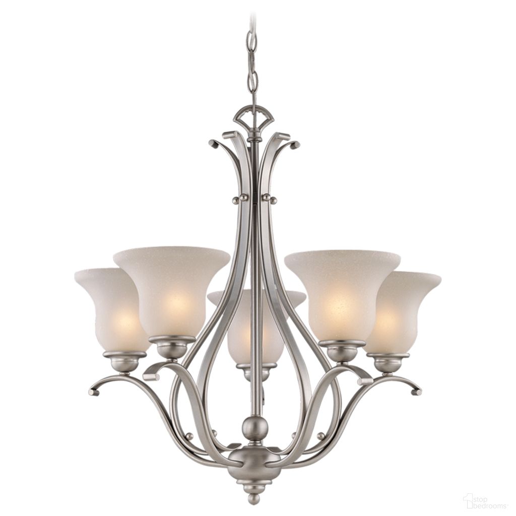 The appearance of Monrovia 5L Chandelier In Brushed Nickel designed by Vaxcel in the transitional interior design. This brushed nickel piece of furniture  was selected by 1StopBedrooms from Monrovia Collection to add a touch of cosiness and style into your home. Sku: CH35405BN. Material: Steel.