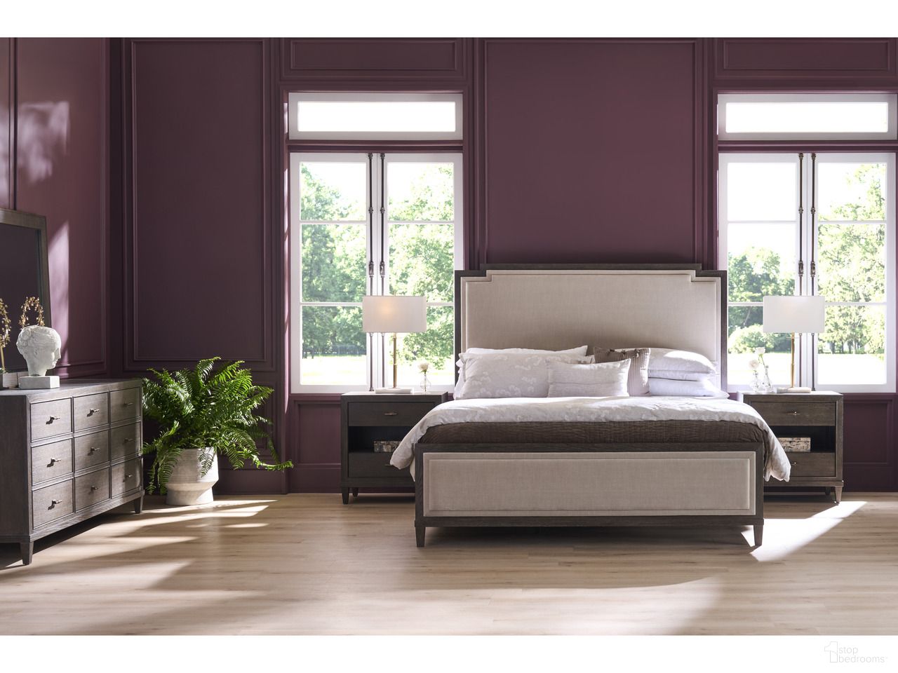 The appearance of Montclair Bedroom Set In Cocoa designed by Universal in the transitional interior design. This cocoa piece of furniture was selected by 1StopBedrooms from Montclair Collection to add a touch of cosiness and style into your home. Sku: U508210B;U508356. Material: Wood. Bed Size: King.