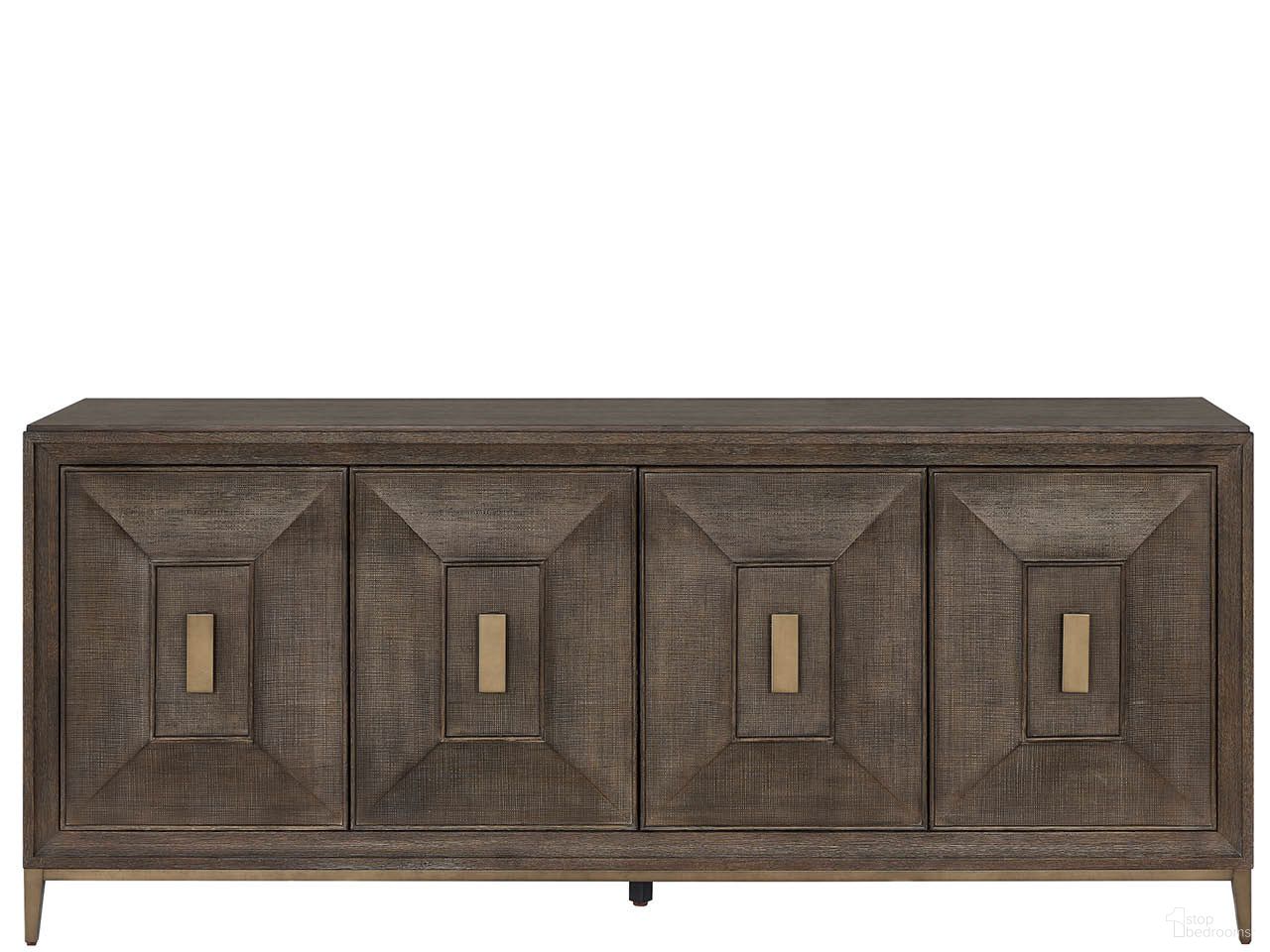The appearance of Montclair Credenza In Cocoa designed by Universal in the transitional interior design. This cocoa piece of furniture was selected by 1StopBedrooms from Montclair Collection to add a touch of cosiness and style into your home. Sku: U508966. Material: Wood.