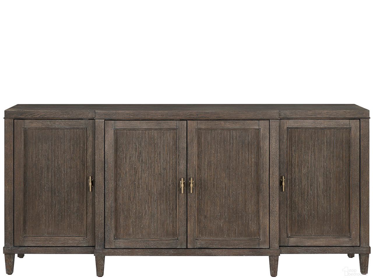The appearance of Montclair Credenza In Cocoa designed by Universal in the transitional interior design. This cocoa piece of furniture was selected by 1StopBedrooms from Montclair Collection to add a touch of cosiness and style into your home. Sku: U508679. Material: Wood.