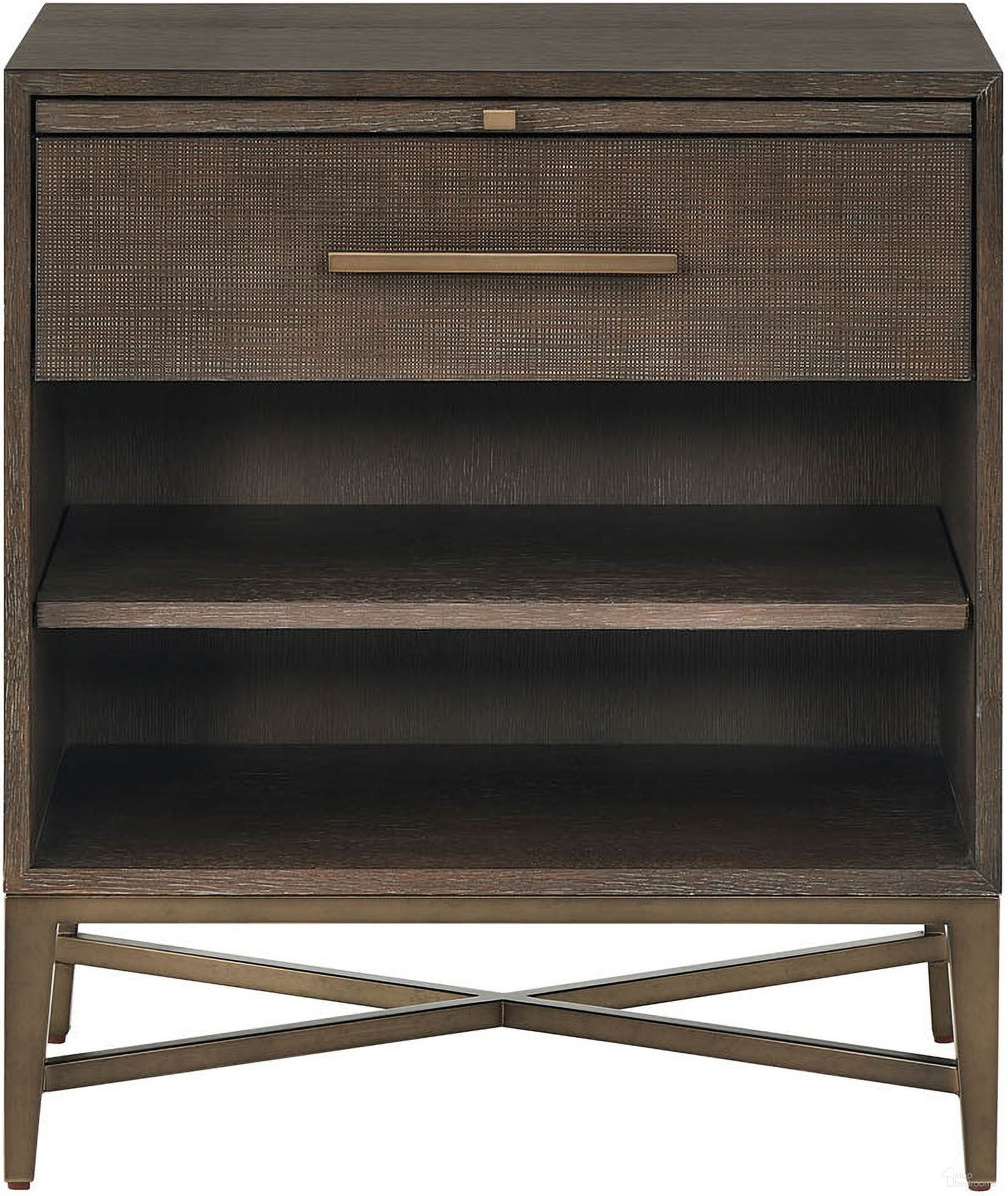 The appearance of Montclair Nightstand In Cocoa designed by Universal in the transitional interior design. This cocoa piece of furniture  was selected by 1StopBedrooms from Montclair Collection to add a touch of cosiness and style into your home. Sku: U508351. Material: Wood.