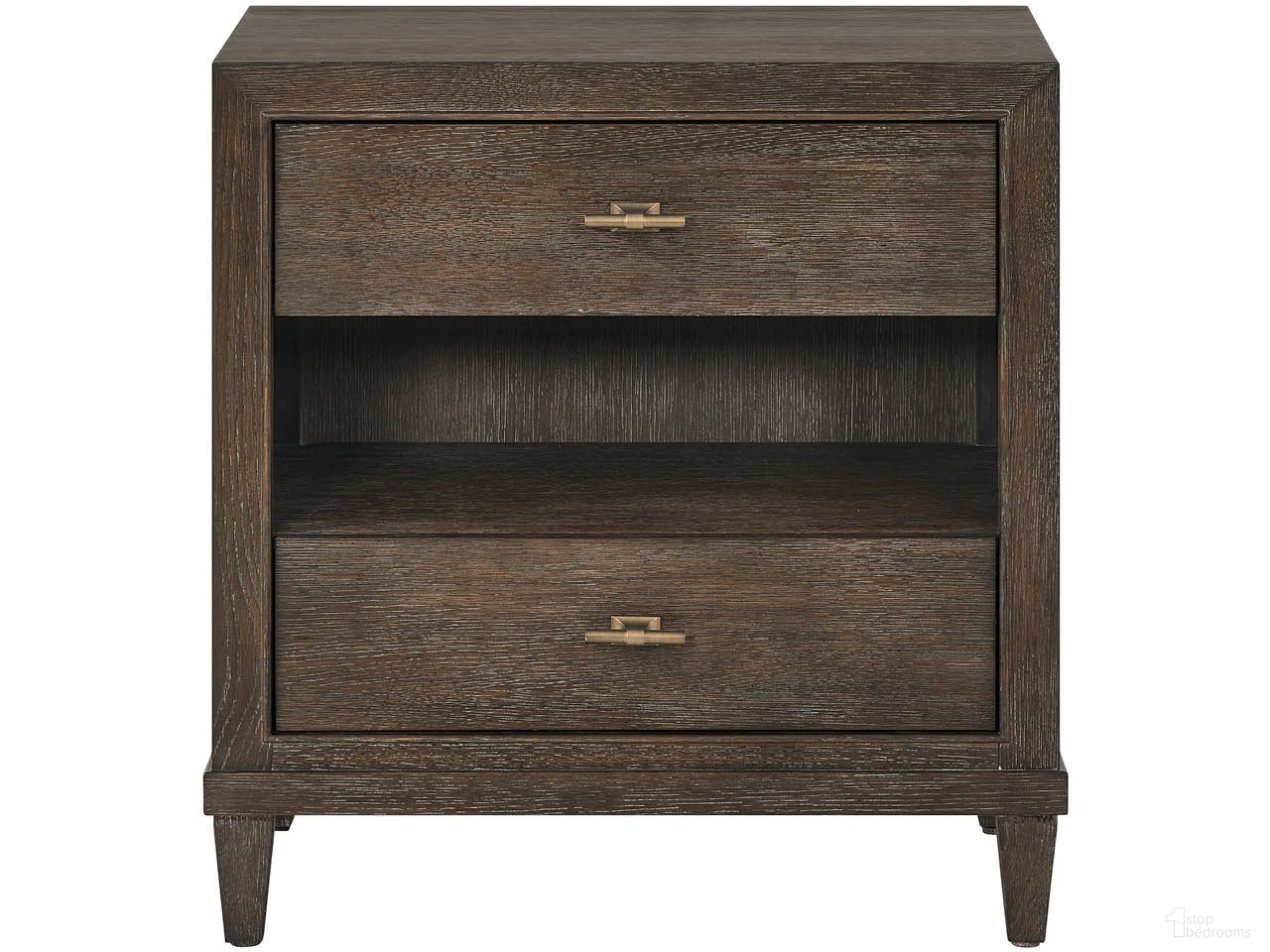 The appearance of Montclair Nightstand In Cocoa designed by Universal in the transitional interior design. This cocoa piece of furniture was selected by 1StopBedrooms from Montclair Collection to add a touch of cosiness and style into your home. Sku: U508356. Material: Wood.