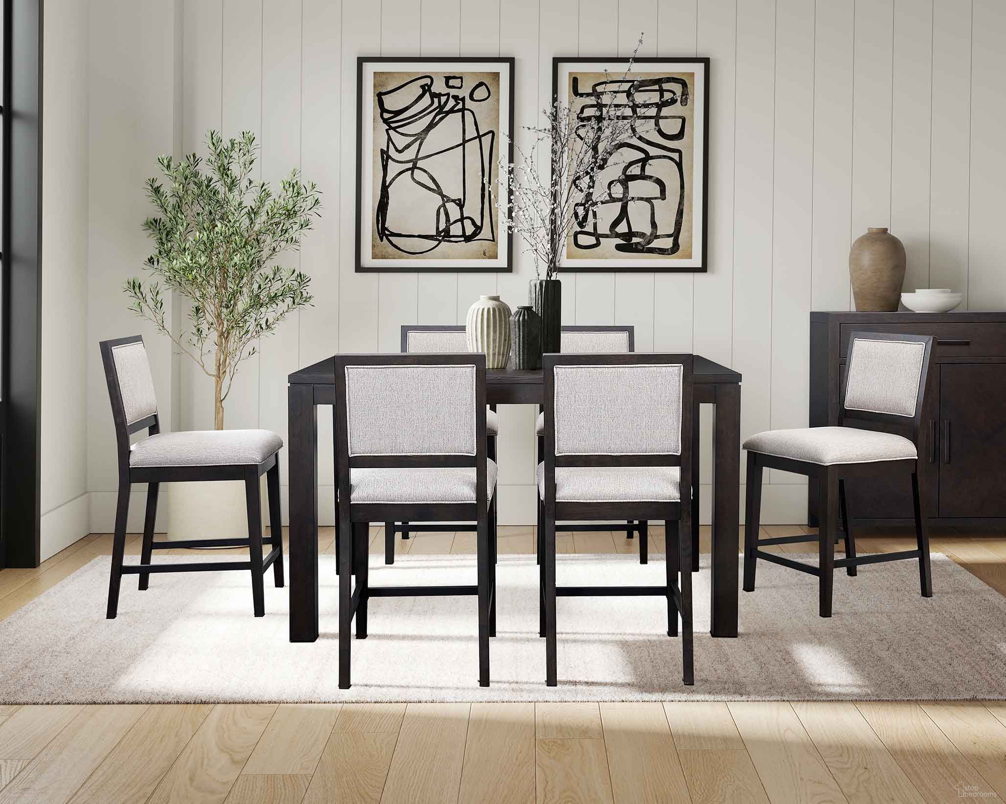 The appearance of Montclair Wood Counter Height Dining Room Set In Black designed by Martin Furniture in the modern / contemporary interior design. This black piece of furniture was selected by 1StopBedrooms from Montclair Collection to add a touch of cosiness and style into your home. Sku: IMMO6042;IMMO80KIT2. Table Top Shape: Square. Size: 42" x 42". Material: Solid Hardwood & Veneers.