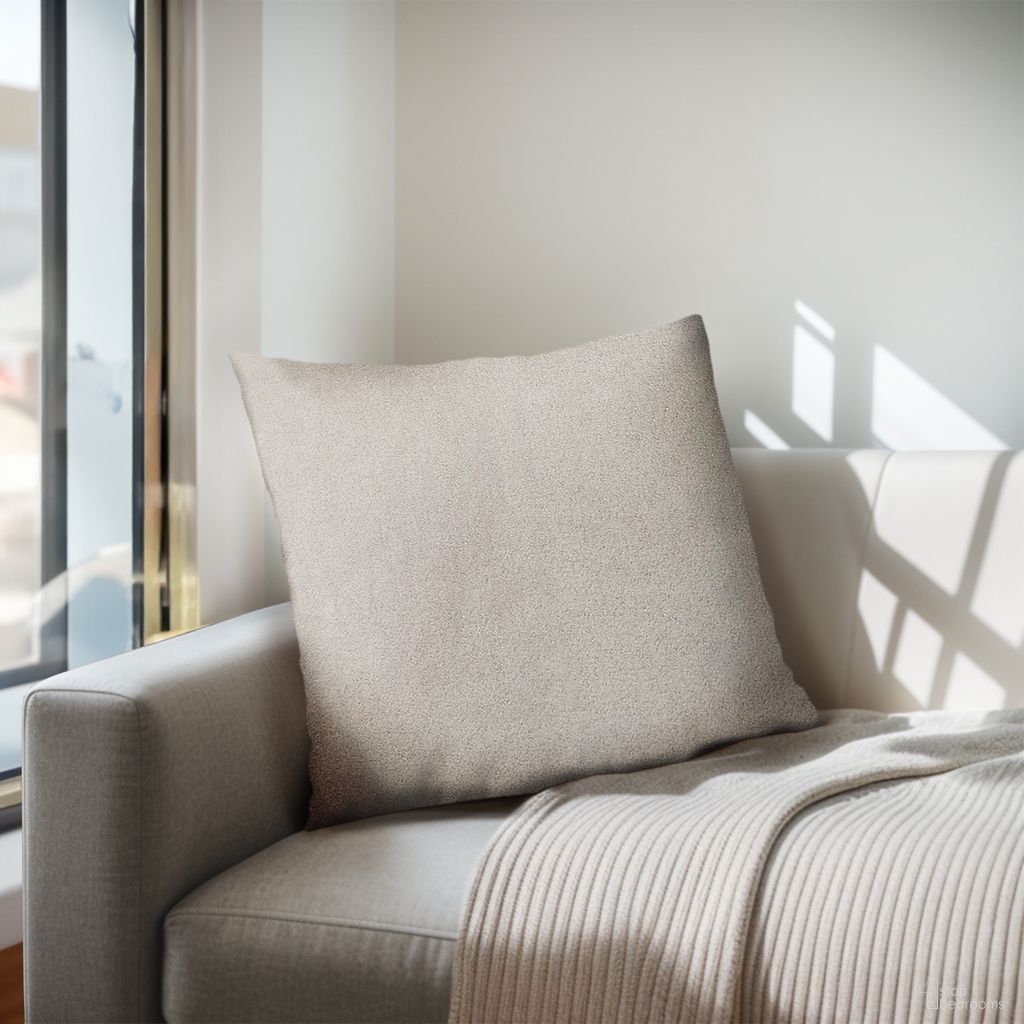 The appearance of Monte Solid Square Pillow In Beige designed by Olliix in the modern / contemporary interior design. This beige piece of furniture  was selected by 1StopBedrooms from Monte Collection to add a touch of cosiness and style into your home. Sku: CH30-0033. Material: Feather.