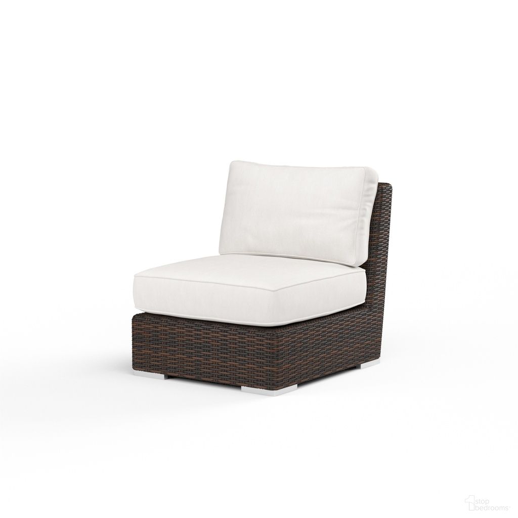 The appearance of Montecito Armless Club Chair in Canvas Flax designed by Sunset West in the transitional interior design. This canvas flax piece of furniture  was selected by 1StopBedrooms from Montecito Collection to add a touch of cosiness and style into your home. Sku: SW2501-AC-FLAX-STKIT. Material: Resin Wicker.
