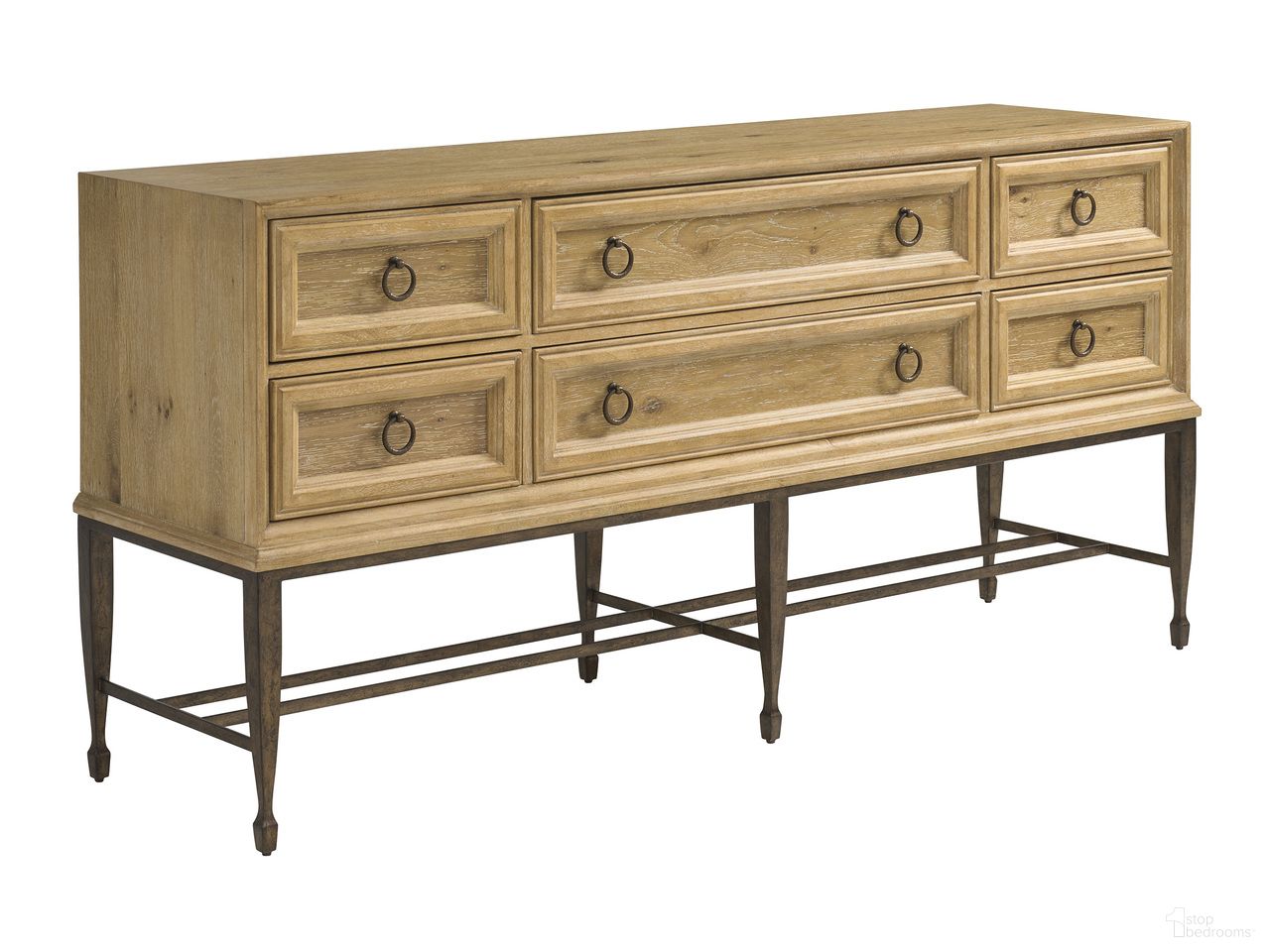 The appearance of Montecito Birnam Wood Sideboard In Natural designed by Barclay Butera in the transitional interior design. This natural piece of furniture was selected by 1StopBedrooms from Montecito Collection to add a touch of cosiness and style into your home. Sku: 940-869. Material: Wood.