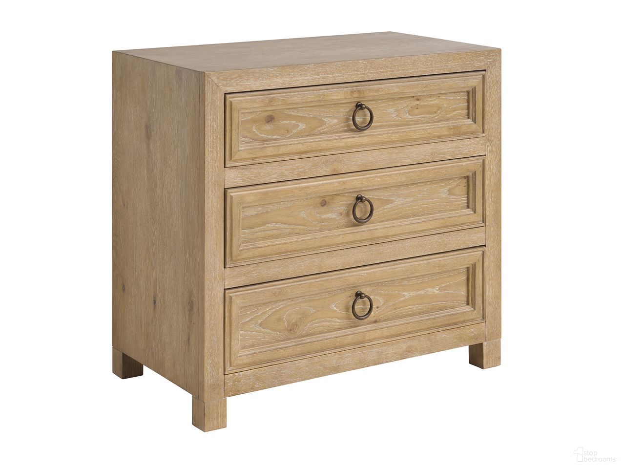 The appearance of Montecito Casitas Nightstand In Natural designed by Barclay Butera in the transitional interior design. This natural piece of furniture was selected by 1StopBedrooms from Montecito Collection to add a touch of cosiness and style into your home. Sku: 940-621. Material: Wood.