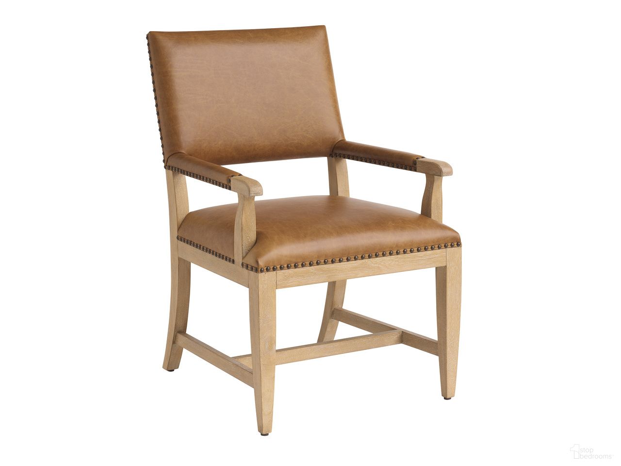 The appearance of Montecito Colburn Leather Upholstered Arm Chair In Brown designed by Barclay Butera in the transitional interior design. This brown piece of furniture  was selected by 1StopBedrooms from Montecito Collection to add a touch of cosiness and style into your home. Sku: 940-881-02. Chair Type: Arm Chair. Material: Genuine Leather.