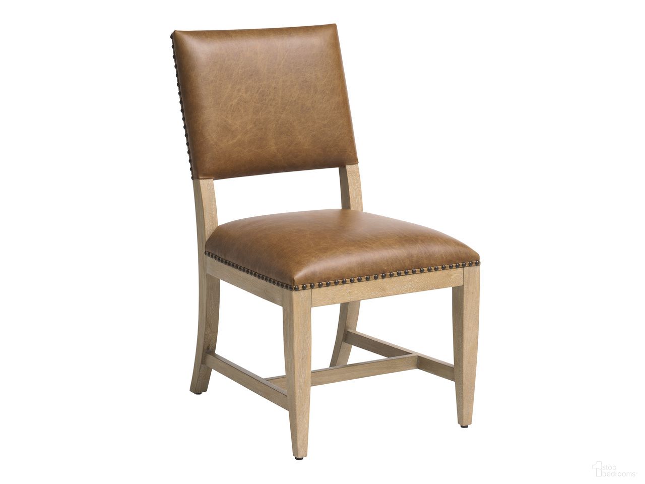 The appearance of Montecito Colburn Leather Upholstered Side Chair In Brown designed by Barclay Butera in the transitional interior design. This brown piece of furniture was selected by 1StopBedrooms from Montecito Collection to add a touch of cosiness and style into your home. Sku: 940-880-02. Material: Genuine Leather. Chair Type: Side Chair.