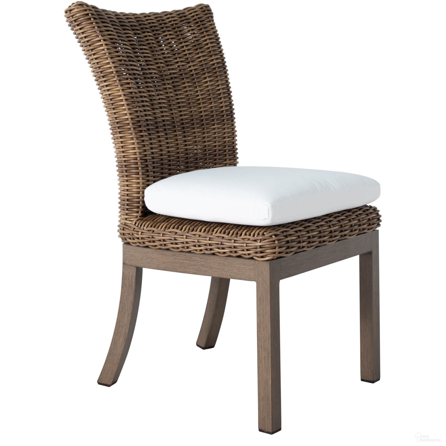 The appearance of Montecito Dining Side Chair In Bali Pearl designed by Summer Classics in the transitional interior design. This bali pearl piece of furniture was selected by 1StopBedrooms from Montecito Collection to add a touch of cosiness and style into your home. Sku: 139082+C723H4219N. Material: Wicker.