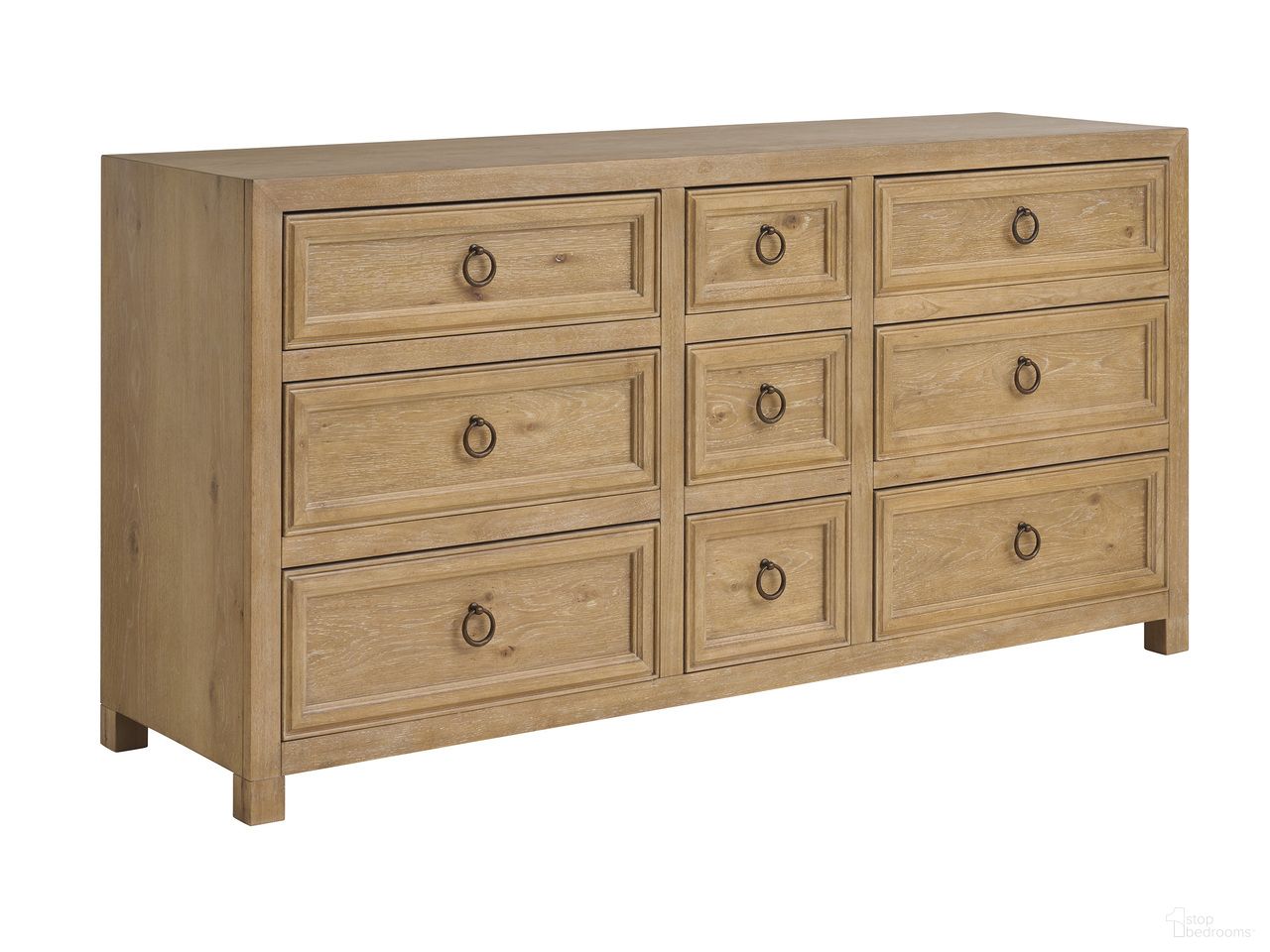 The appearance of Montecito Hillcrest Triple Dresser In Natural designed by Barclay Butera in the transitional interior design. This natural piece of furniture was selected by 1StopBedrooms from Montecito Collection to add a touch of cosiness and style into your home. Sku: 940-233. Material: Wood.