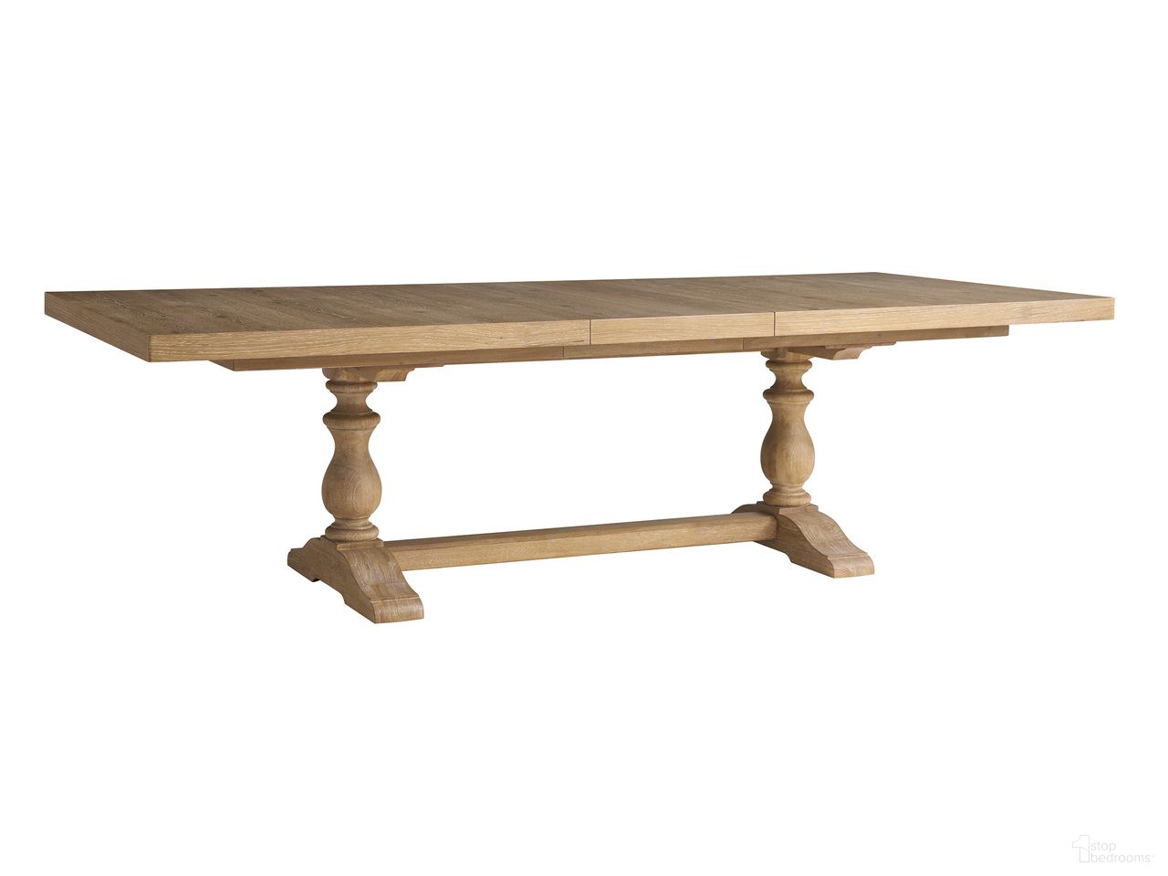 The appearance of Montecito La Mirada Rectangular Dining Table In Natural designed by Barclay Butera in the traditional interior design. This natural piece of furniture was selected by 1StopBedrooms from Montecito Collection to add a touch of cosiness and style into your home. Sku: 940-876C. Table Base Style: Trestle. Material: Wood. Table Top Shape: Rectangular. Size: 46" x 84".