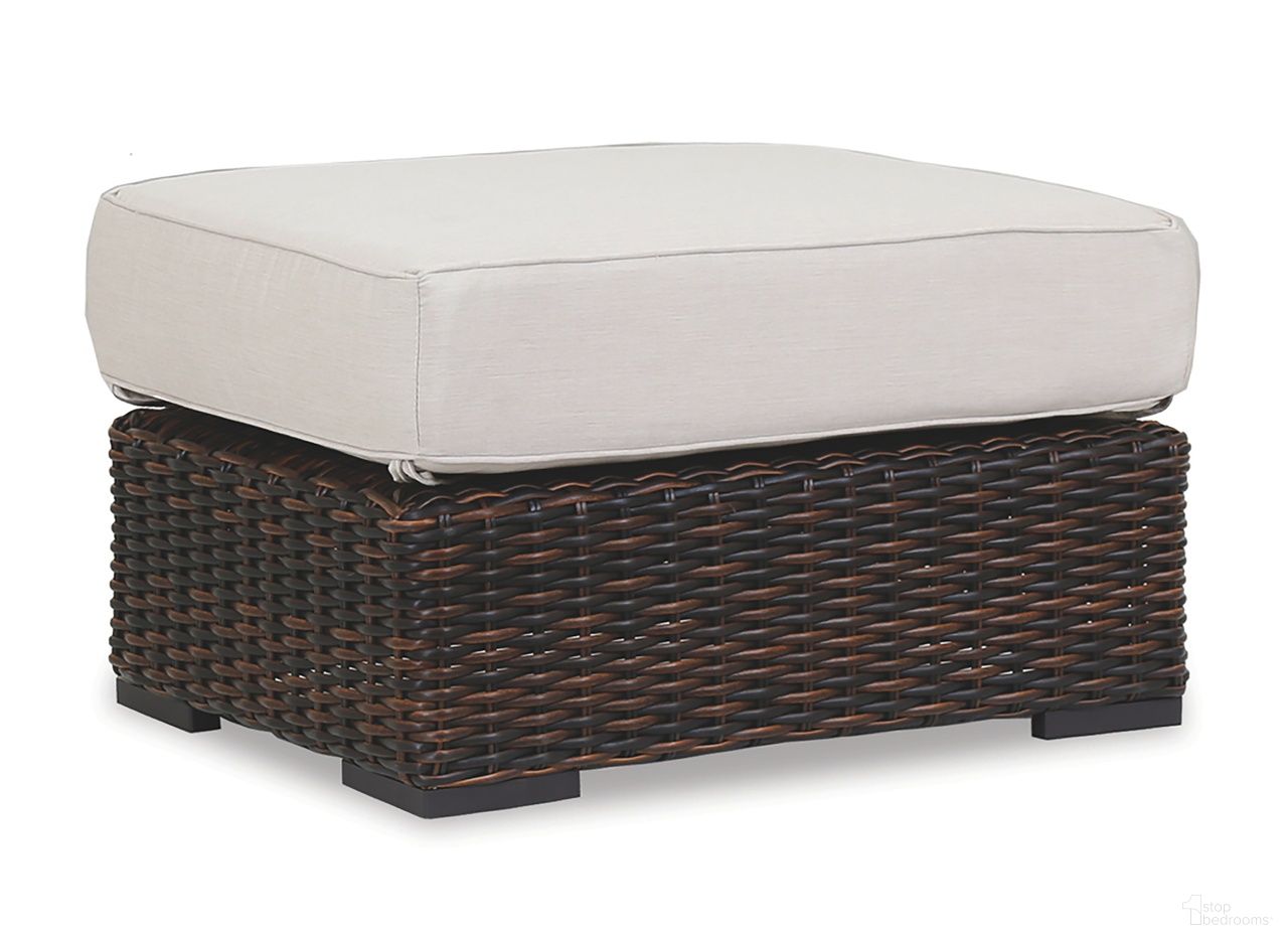 The appearance of Montecito Ottoman in Canvas Flax designed by Sunset West in the transitional interior design. This canvas flax piece of furniture was selected by 1StopBedrooms from Montecito Collection to add a touch of cosiness and style into your home. Sku: SW2501-OTT-FLX-STKIT. Material: Resin Wicker.