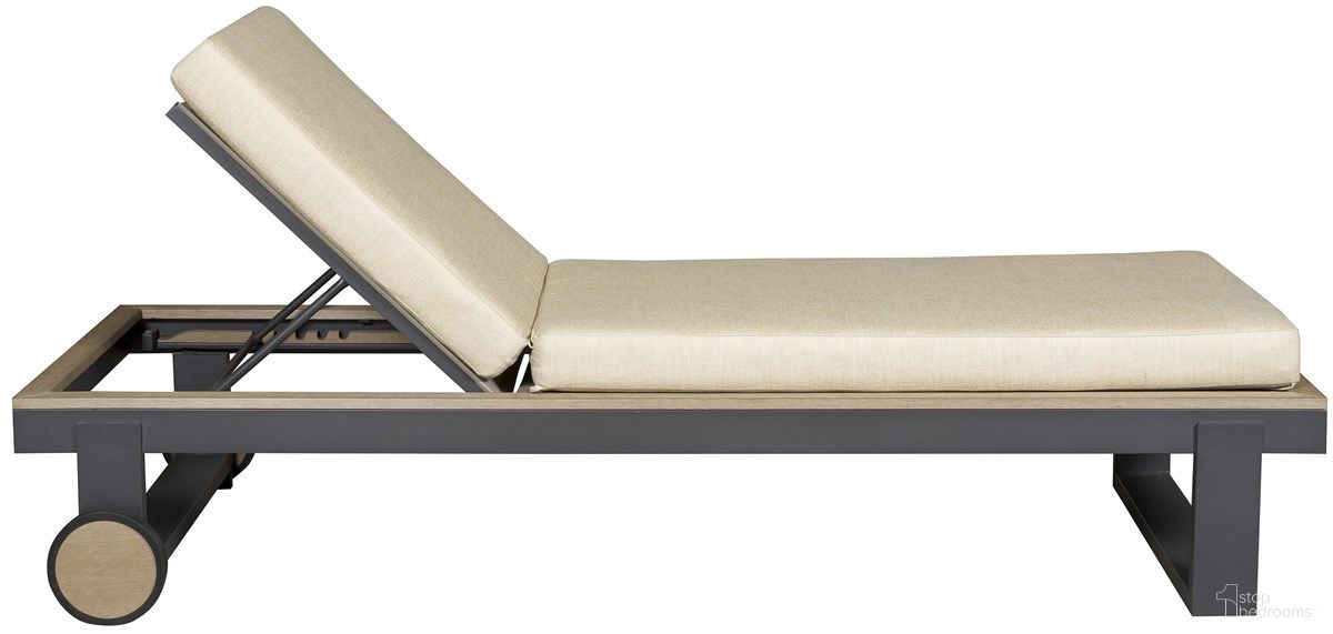 The appearance of Montecito Outdoor Reclining Lounge with Cushion In Black and Taupe designed by Vanguard Furniture in the modern / contemporary interior design. This black/taupe piece of furniture was selected by 1StopBedrooms from Montecito Collection to add a touch of cosiness and style into your home. Sku: OW109CCL_155134. Material: Metal.