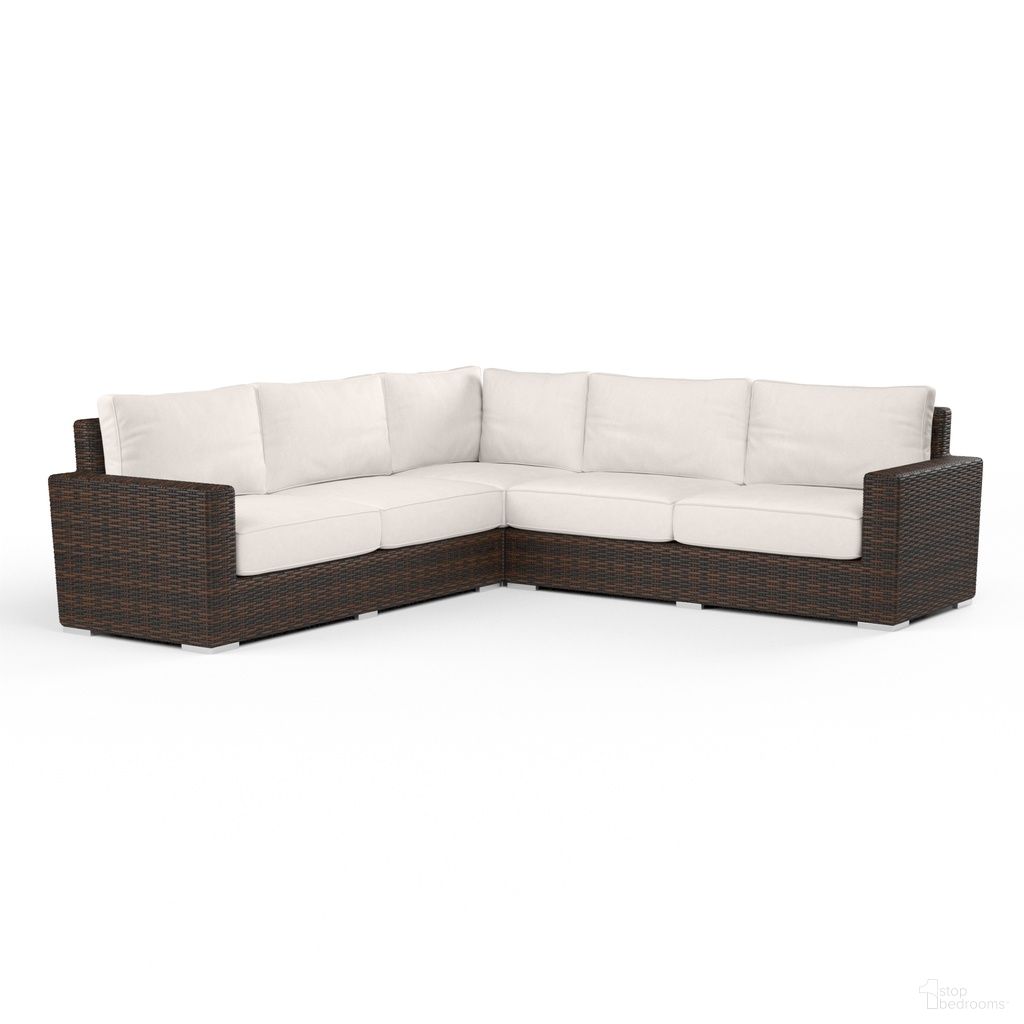 The appearance of Montecito Sectional in Canvas Natural designed by Sunset West in the transitional interior design. This canvas natural piece of furniture was selected by 1StopBedrooms from Montecito Collection to add a touch of cosiness and style into your home. Sku: SW2501-SEC-5404. Material: Resin Wicker.