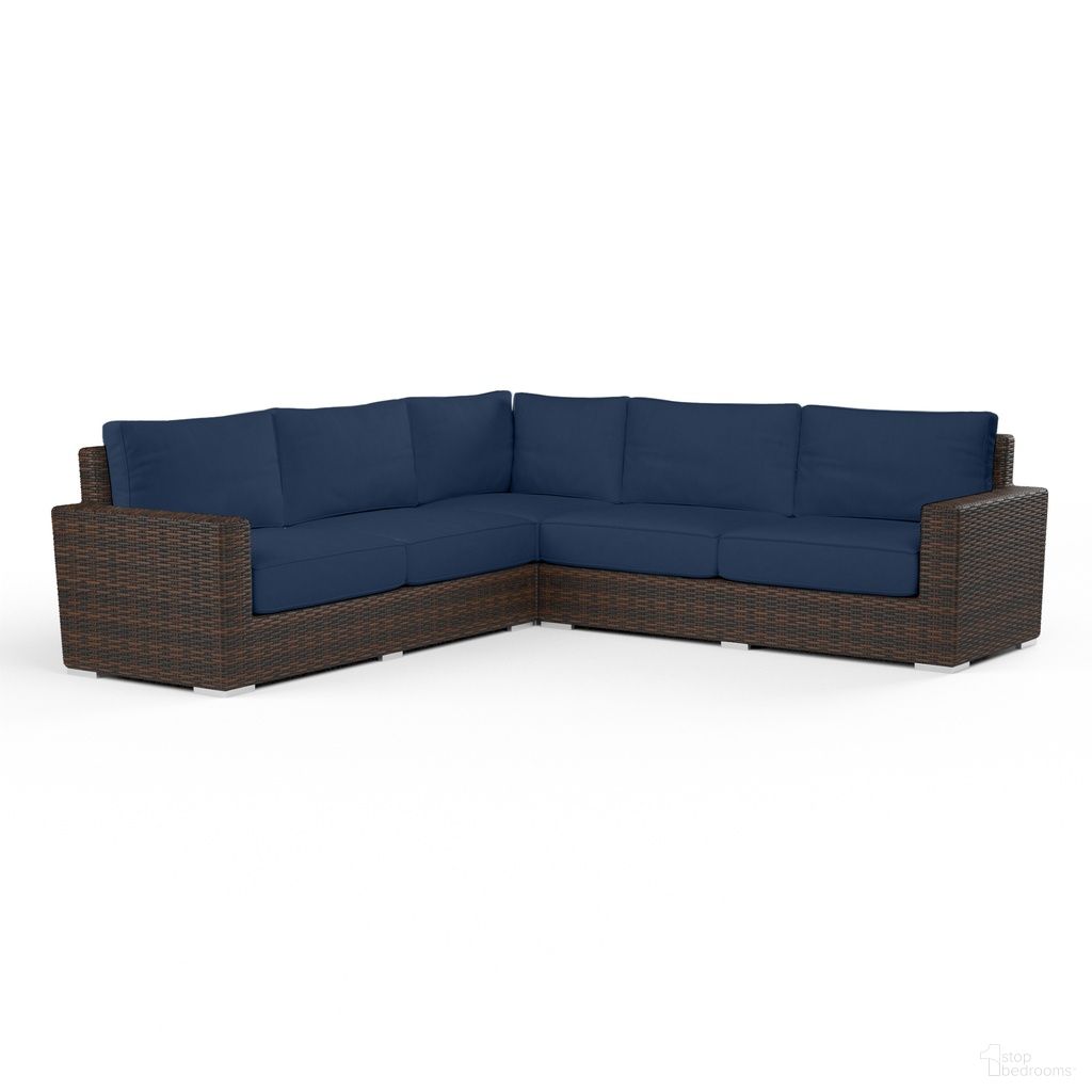 The appearance of Montecito Sectional in Spectrum Indigo designed by Sunset West in the transitional interior design. This spectrum indigo piece of furniture was selected by 1StopBedrooms from Montecito Collection to add a touch of cosiness and style into your home. Sku: SW2501-SEC-48080. Material: Resin Wicker.