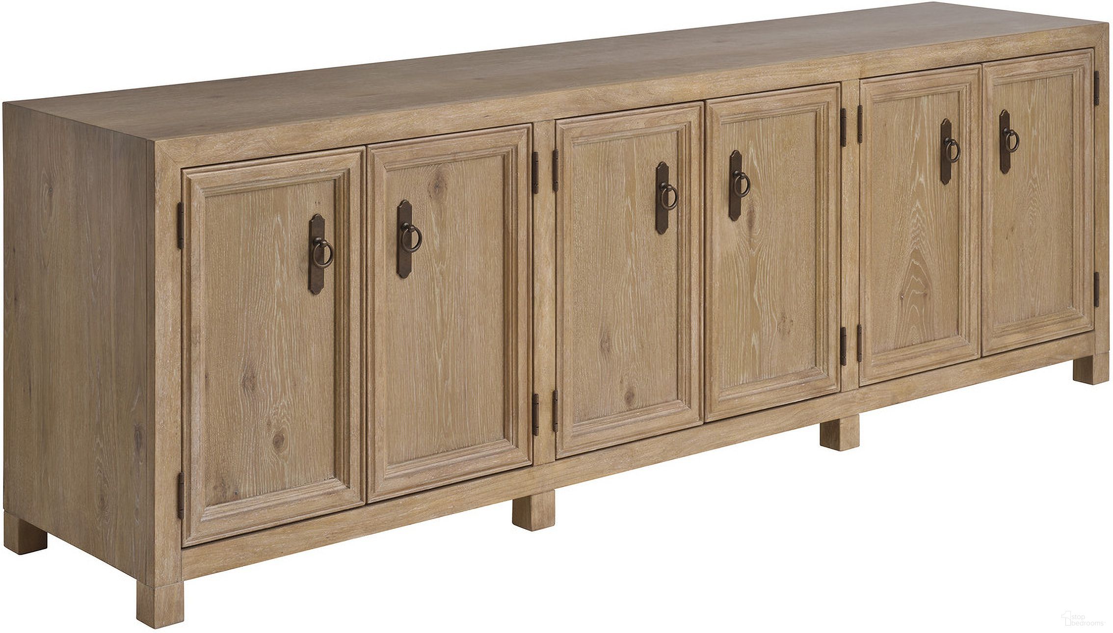 The appearance of Montecito Westbourne Media Console In Natural designed by Barclay Butera in the transitional interior design. This natural piece of furniture was selected by 1StopBedrooms from Montecito Collection to add a touch of cosiness and style into your home. Sku: 940-907. Material: Wood.
