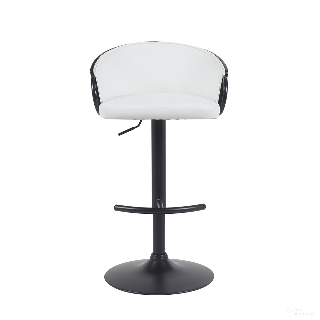 The appearance of Montego Adjustable Swivel Barstool with Faux Leather Upholstered Seat In Snow White and Black designed by Armen Living in the modern / contemporary interior design. This snow white/black piece of furniture was selected by 1StopBedrooms from Montego Collection to add a touch of cosiness and style into your home. Sku: LCMGBABLWH. Material: Faux Leather.