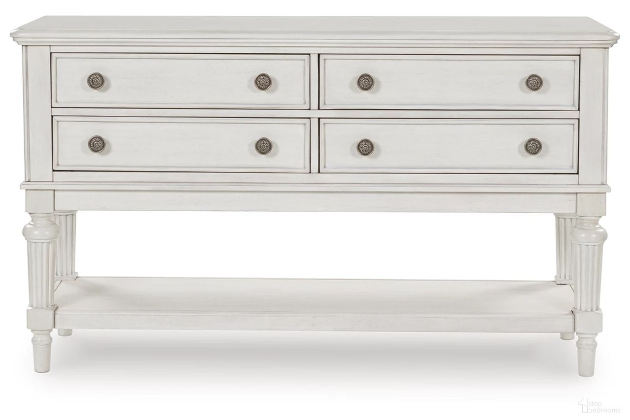The appearance of Montelaine Dining Server In Antique White designed by Signature Design by Ashley in the traditional interior design. This antique white piece of furniture was selected by 1StopBedrooms from Montelaine Collection to add a touch of cosiness and style into your home. Sku: D795-60. Material: Wood.