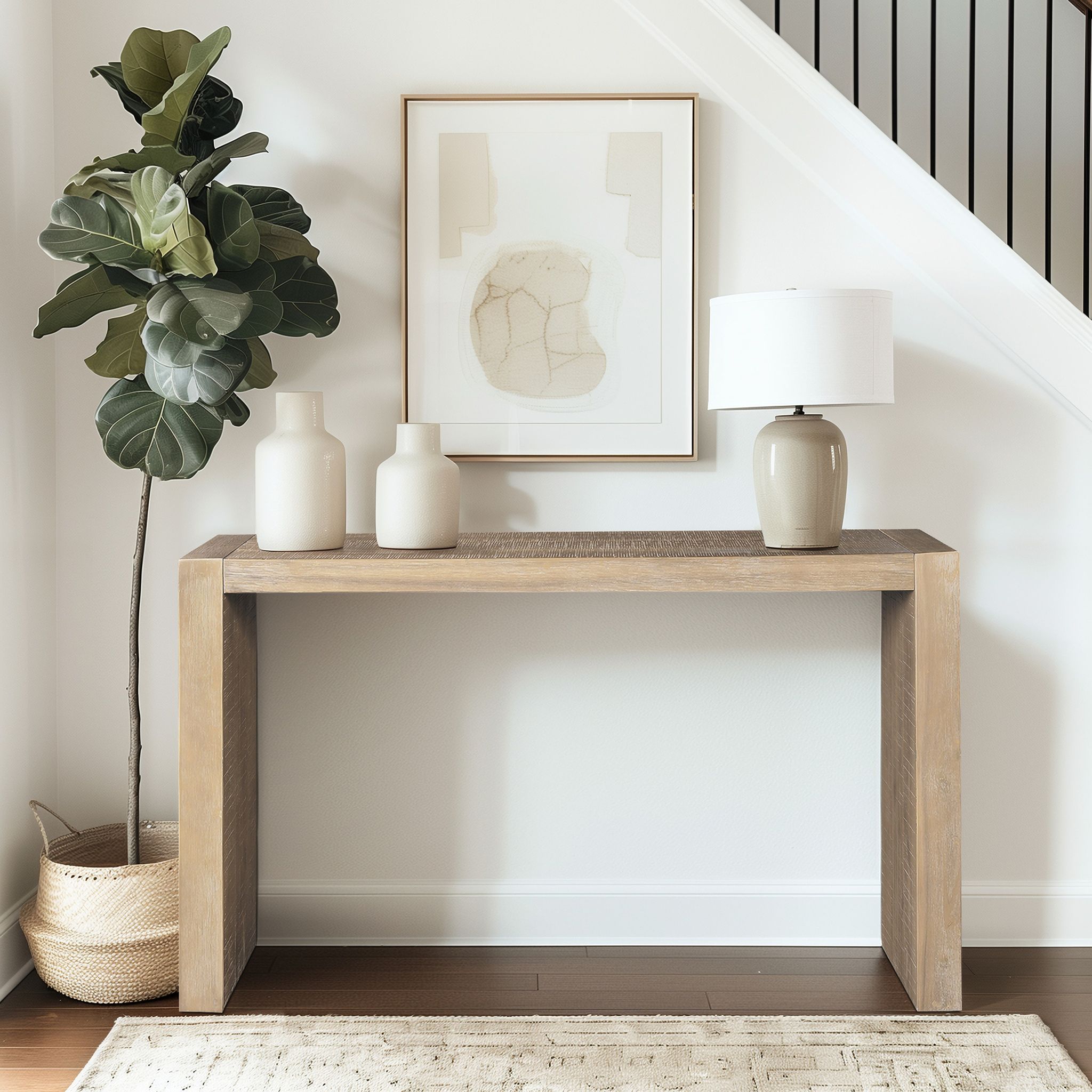 The appearance of Monterey 54 Inch Console Table In Natural designed by Olliix in the modern / contemporary interior design. This natural piece of furniture was selected by 1StopBedrooms from Monterey Collection to add a touch of cosiness and style into your home. Sku: II120-0575. Material: Wood.