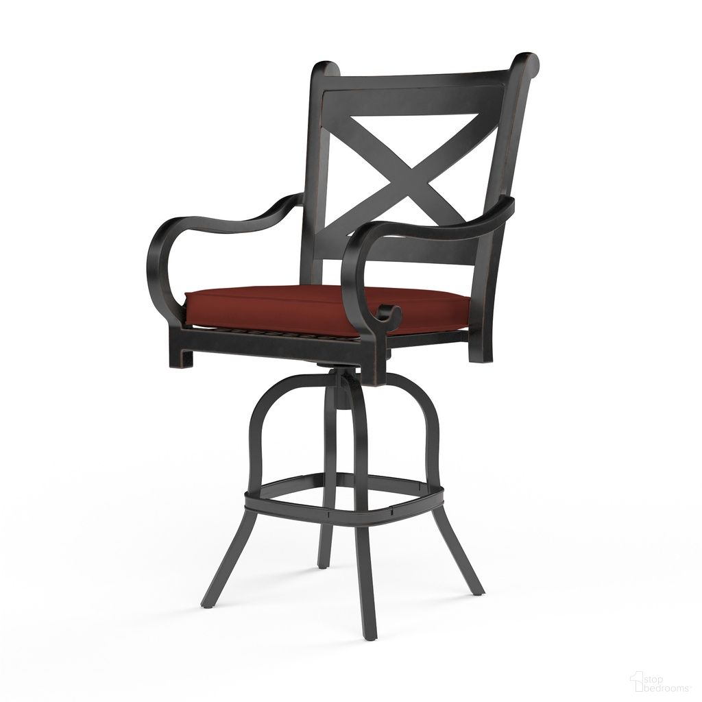 The appearance of Monterey Barstool in Canvas Henna designed by Sunset West in the traditional interior design. This canvas henna piece of furniture  was selected by 1StopBedrooms from Monterey Collection to add a touch of cosiness and style into your home. Sku: SW3001-7B-5407. Material: Aluminum.