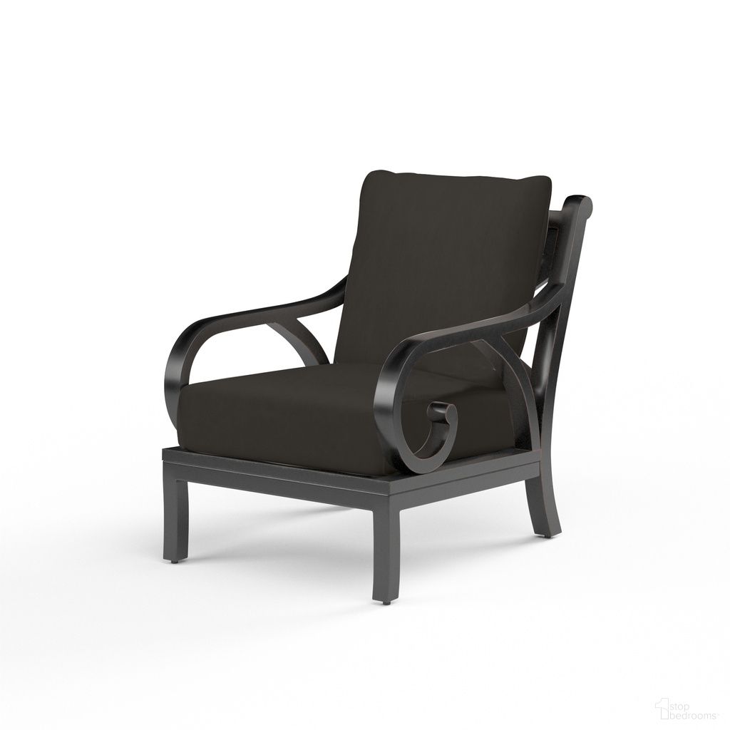 The appearance of Monterey Club Chair in Spectrum Carbon designed by Sunset West in the traditional interior design. This spectrum carbon piece of furniture  was selected by 1StopBedrooms from Monterey Collection to add a touch of cosiness and style into your home. Sku: SW3001-21-48085. Material: Aluminum.