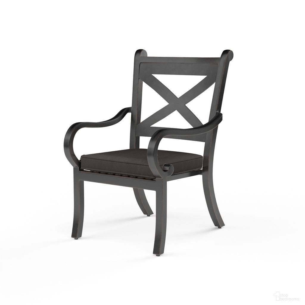The appearance of Monterey Dining Chair in Spectrum Carbon designed by Sunset West in the traditional interior design. This spectrum carbon piece of furniture was selected by 1StopBedrooms from Monterey Collection to add a touch of cosiness and style into your home. Sku: SW3001-1-48085. Material: Aluminum.
