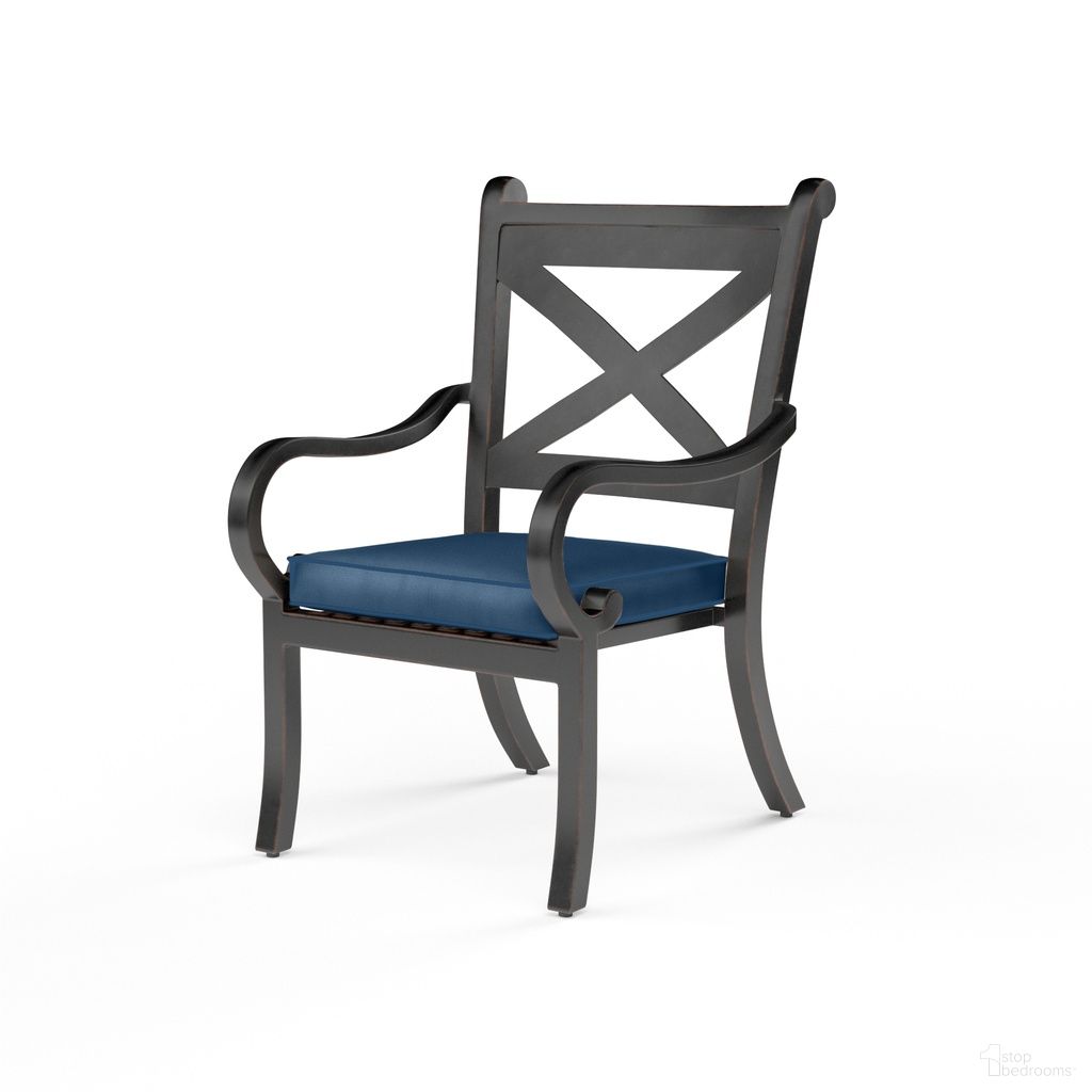 The appearance of Monterey Dining Chair in Spectrum Indigo designed by Sunset West in the traditional interior design. This spectrum indigo piece of furniture  was selected by 1StopBedrooms from Monterey Collection to add a touch of cosiness and style into your home. Sku: SW3001-1-48080. Material: Aluminum.
