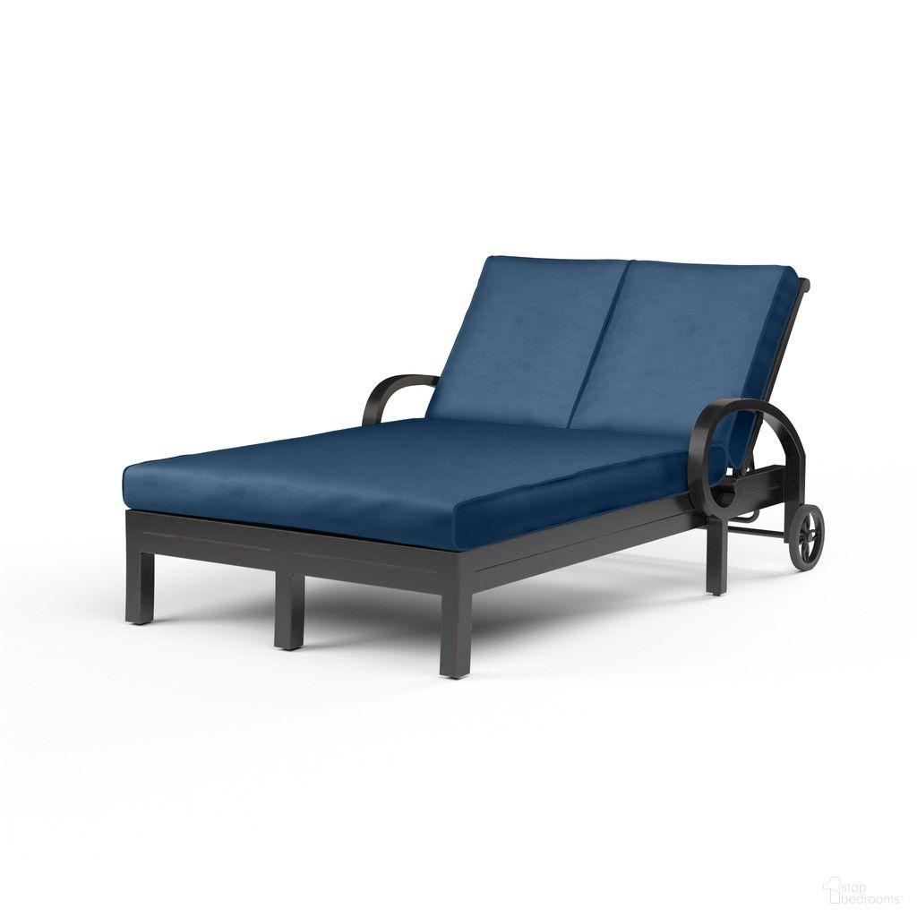 The appearance of Monterey Double Chaise in Spectrum Indigo designed by Sunset West in the traditional interior design. This spectrum indigo piece of furniture was selected by 1StopBedrooms from Monterey Collection to add a touch of cosiness and style into your home. Sku: SW3001-99-48080. Material: Aluminum.