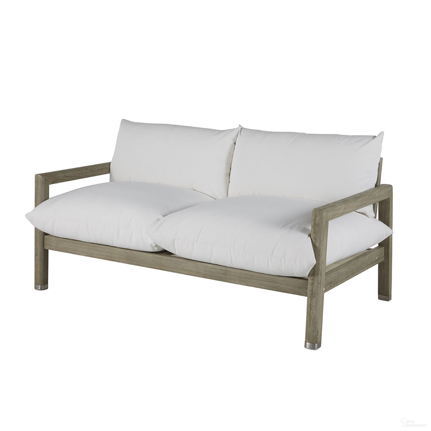 The appearance of Monterey Loveseat In Heidi Silver designed by Summer Classics in the modern / contemporary interior design. This heidi silver piece of furniture  was selected by 1StopBedrooms from Monterey Collection to add a touch of cosiness and style into your home. Sku: 240327+C957F5025N. Material: Teak.
