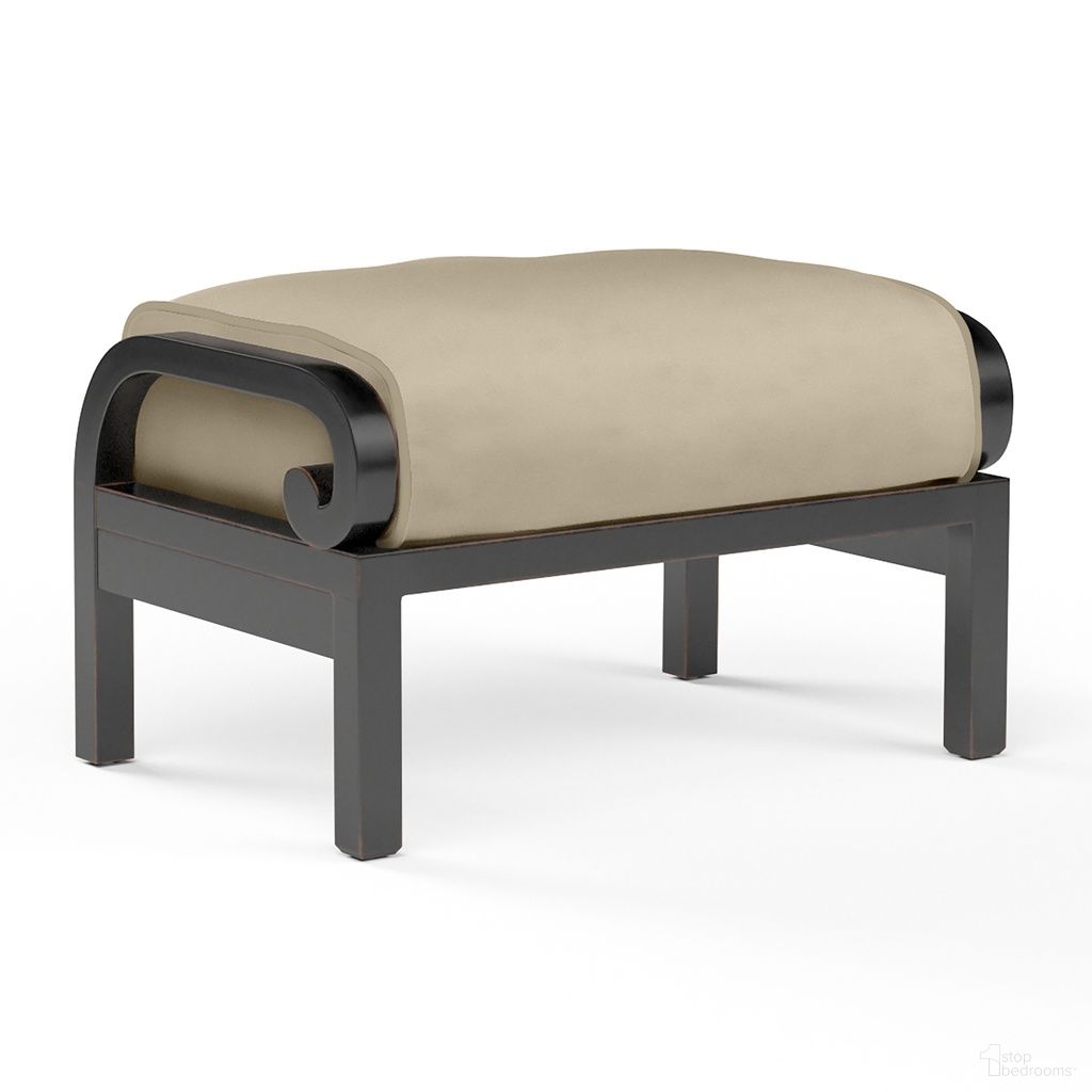 Monterey Ottoman in Linen Stone