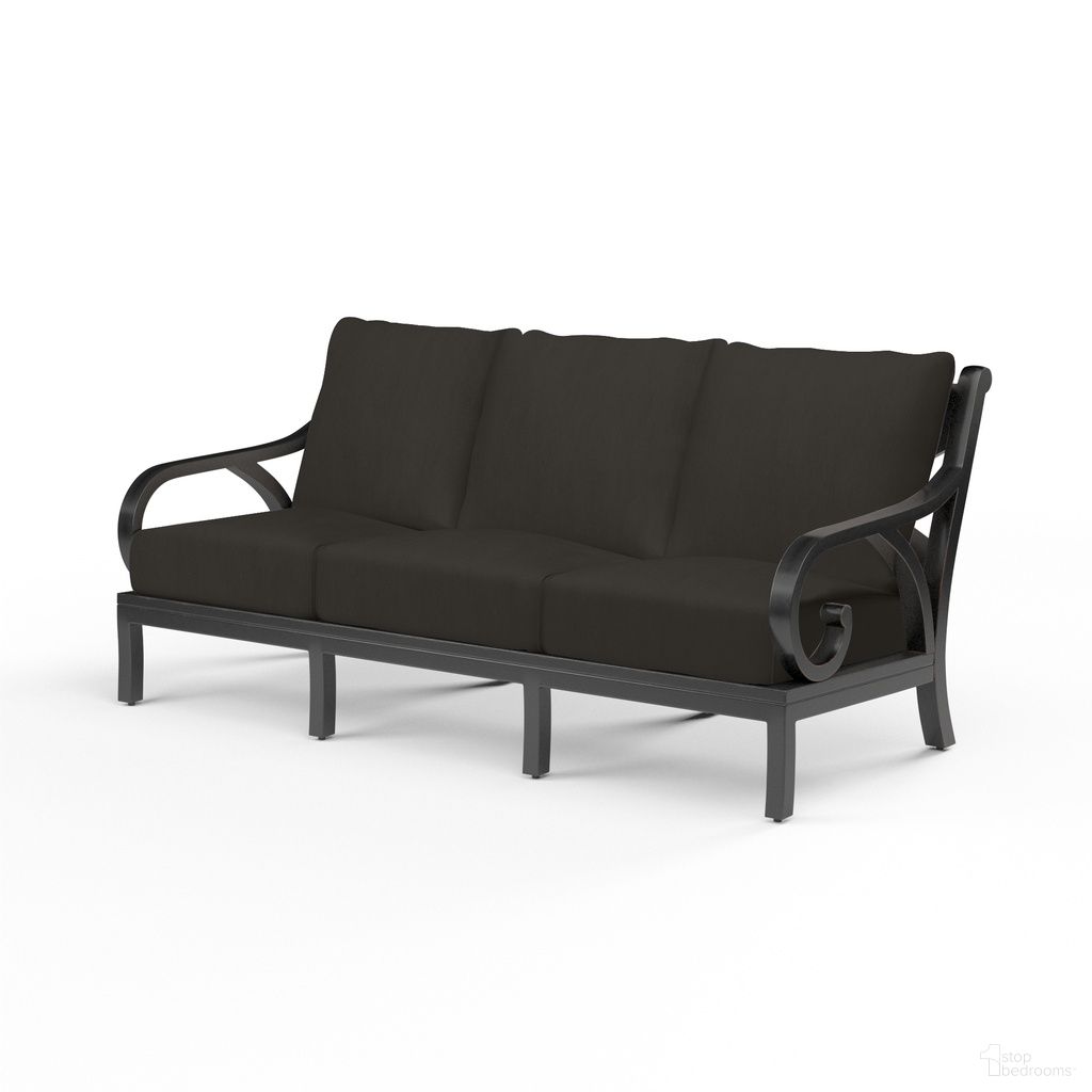 The appearance of Monterey Sofa in Spectrum Carbon designed by Sunset West in the traditional interior design. This spectrum carbon piece of furniture was selected by 1StopBedrooms from Monterey Collection to add a touch of cosiness and style into your home. Sku: SW3001-23-48085. Material: Aluminum.