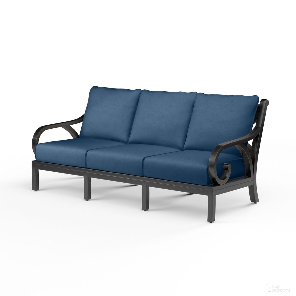 The appearance of Monterey Sofa in Spectrum Indigo designed by Sunset West in the traditional interior design. This spectrum indigo piece of furniture was selected by 1StopBedrooms from Monterey Collection to add a touch of cosiness and style into your home. Sku: SW3001-23-48080. Material: Aluminum.