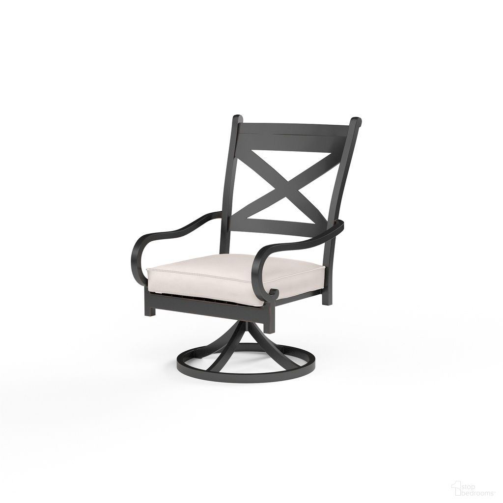 The appearance of Monterey Swivel Dining Chair in Canvas Natural designed by Sunset West in the traditional interior design. This canvas natural piece of furniture was selected by 1StopBedrooms from Monterey Collection to add a touch of cosiness and style into your home. Sku: SW3001-11-5404. Material: Aluminum.