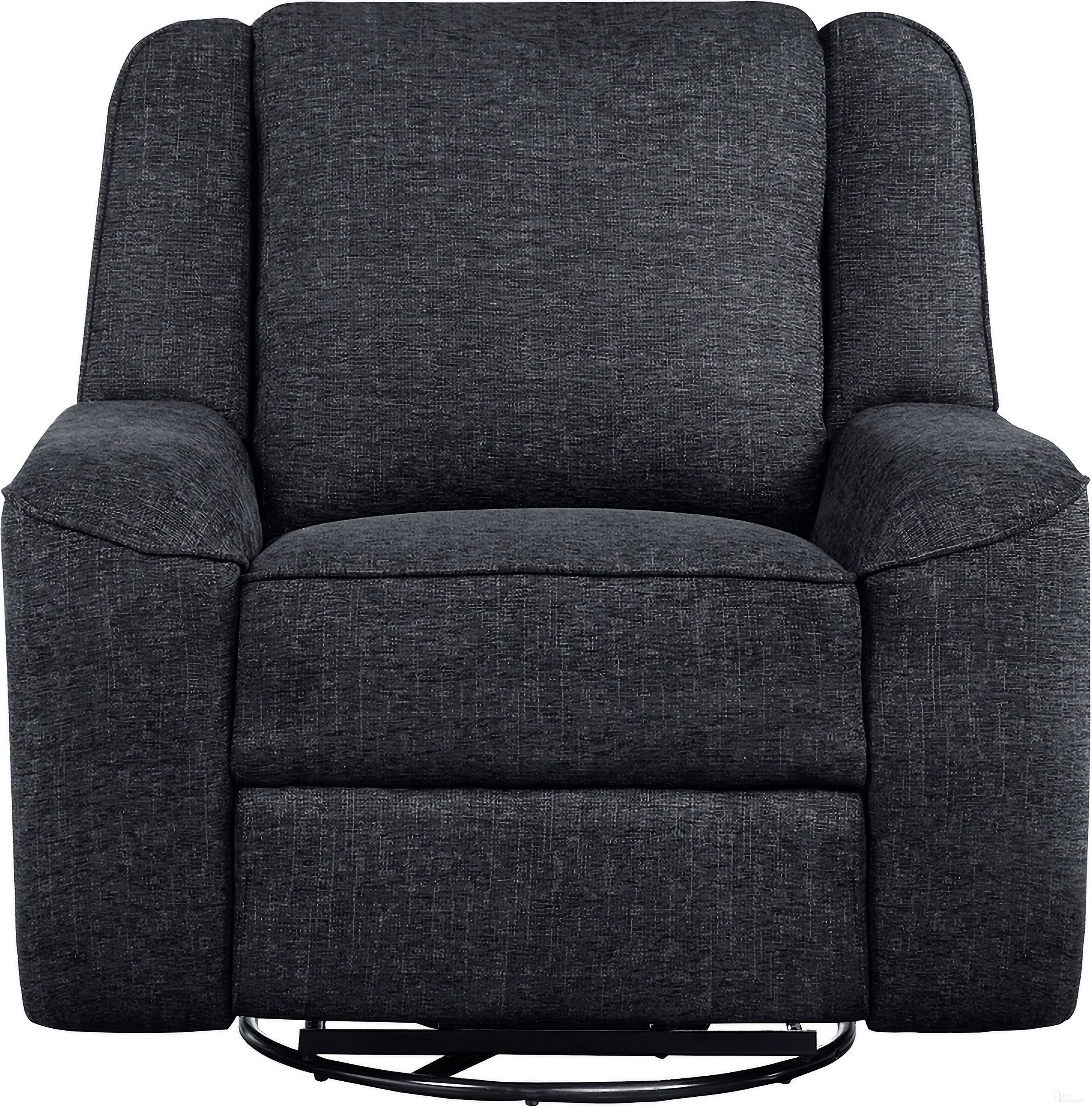 The appearance of Monterey Swivel Reclining Chair In Black designed by Homelegance in the modern / contemporary interior design. This black piece of furniture  was selected by 1StopBedrooms from Monterey Collection to add a touch of cosiness and style into your home. Sku: 8530EB-1. Material: Chenille.