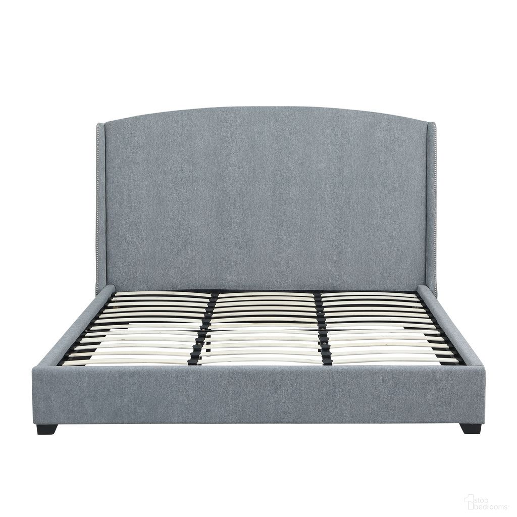 Monterey Upholstered King Bed Frame In Gray and Black