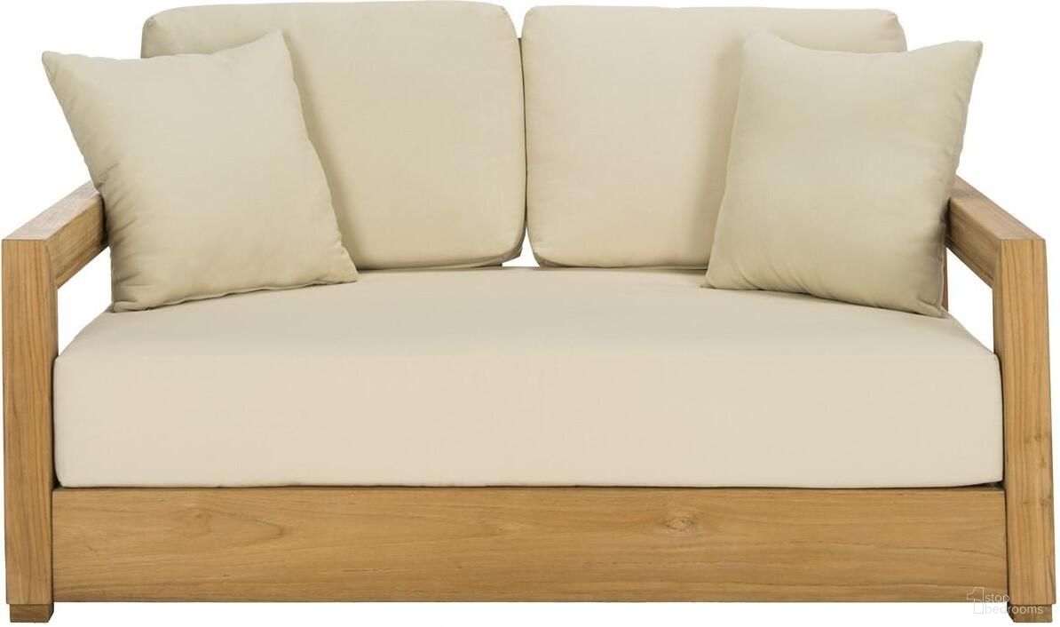 The appearance of Montford 2-Seat Bench In Teak Brown and Beige designed by Safavieh Couture in the modern / contemporary interior design. This teak brown and beige piece of furniture  was selected by 1StopBedrooms from Montford Collection to add a touch of cosiness and style into your home. Sku: CPT1003A. Material: Wood.