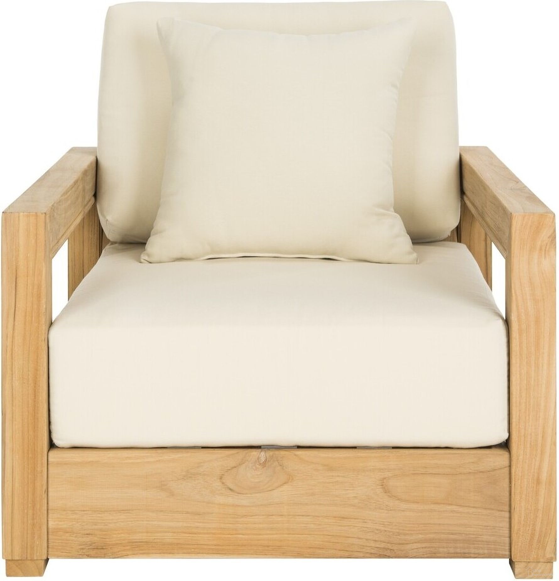 The appearance of Montford Armchair In Teak Brown And Beige designed by Safavieh Couture in the modern / contemporary interior design. This brown and beige piece of furniture  was selected by 1StopBedrooms from Montford Collection to add a touch of cosiness and style into your home. Sku: CPT1000A. Material: Wood.