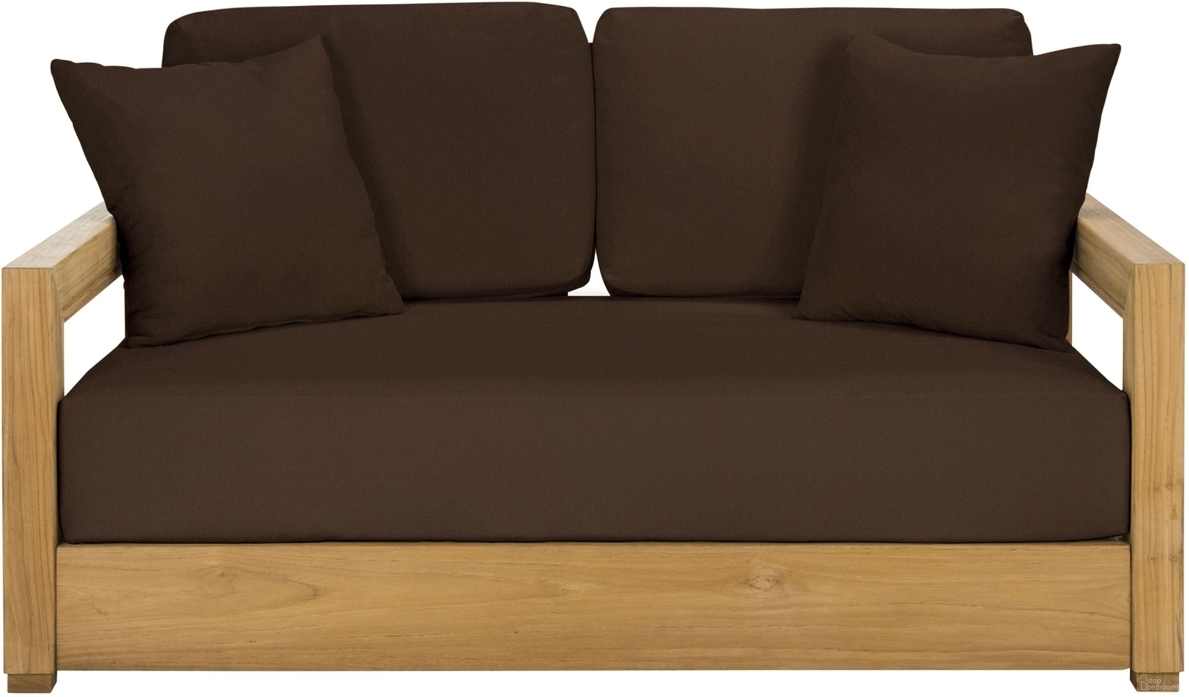 The appearance of Montford Brazilian Teak 2-Seat Bench In Natural and Dark Brown designed by Safavieh Couture in the modern / contemporary interior design. This natural and dark brown piece of furniture  was selected by 1StopBedrooms from Montford Collection to add a touch of cosiness and style into your home. Sku: CPT1003D. Material: Wood.