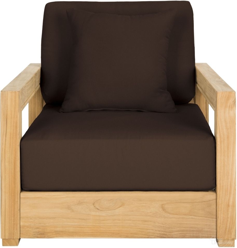 The appearance of Montforound Armchair In Natural and Dark Brown designed by Safavieh Couture in the modern / contemporary interior design. This natural and dark brown piece of furniture  was selected by 1StopBedrooms from Montforound Collection to add a touch of cosiness and style into your home. Sku: CPT1000D. Material: Wood.