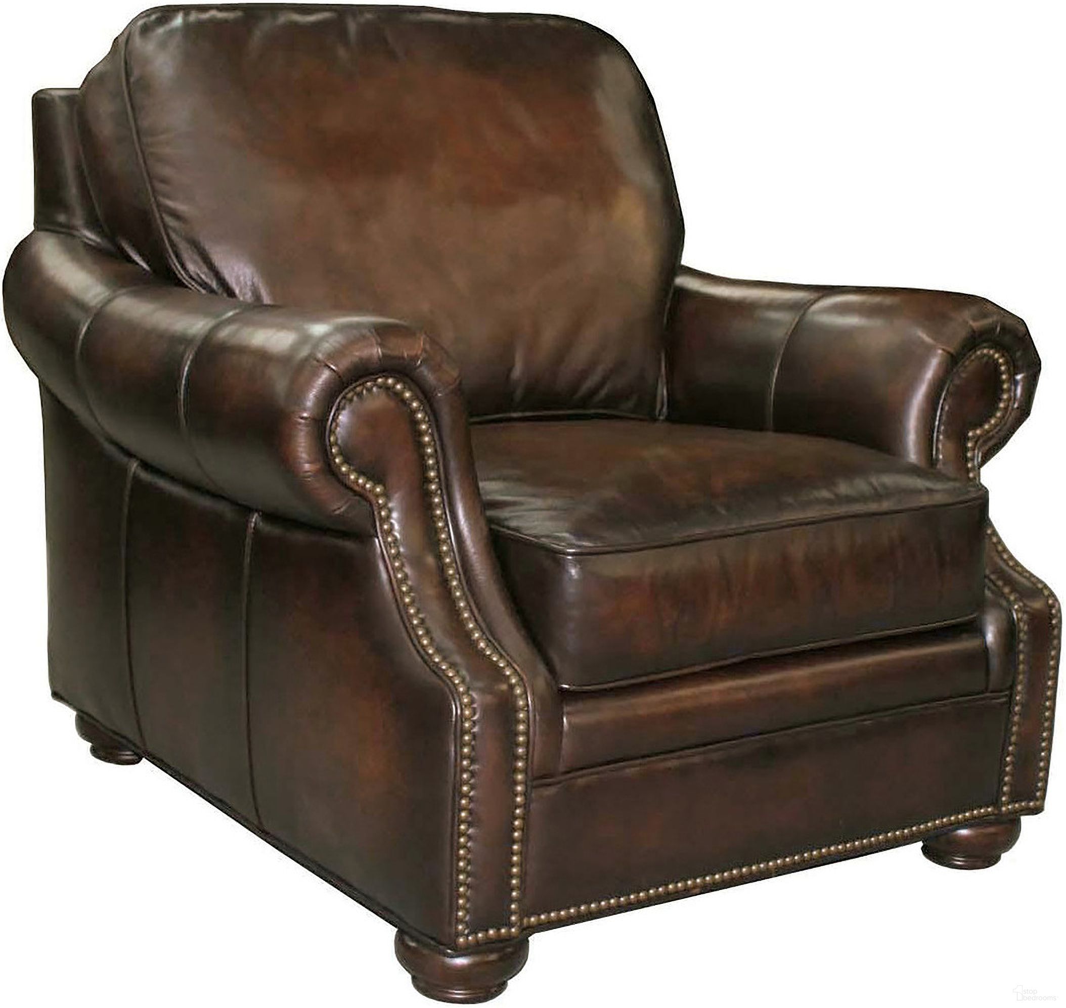 The appearance of SS Montgomery Brown Leather Chair designed by Hooker in the traditional interior design. This brown piece of furniture was selected by 1StopBedrooms from SS Collection to add a touch of cosiness and style into your home. Sku: SS185-01-089. Material: Leather.