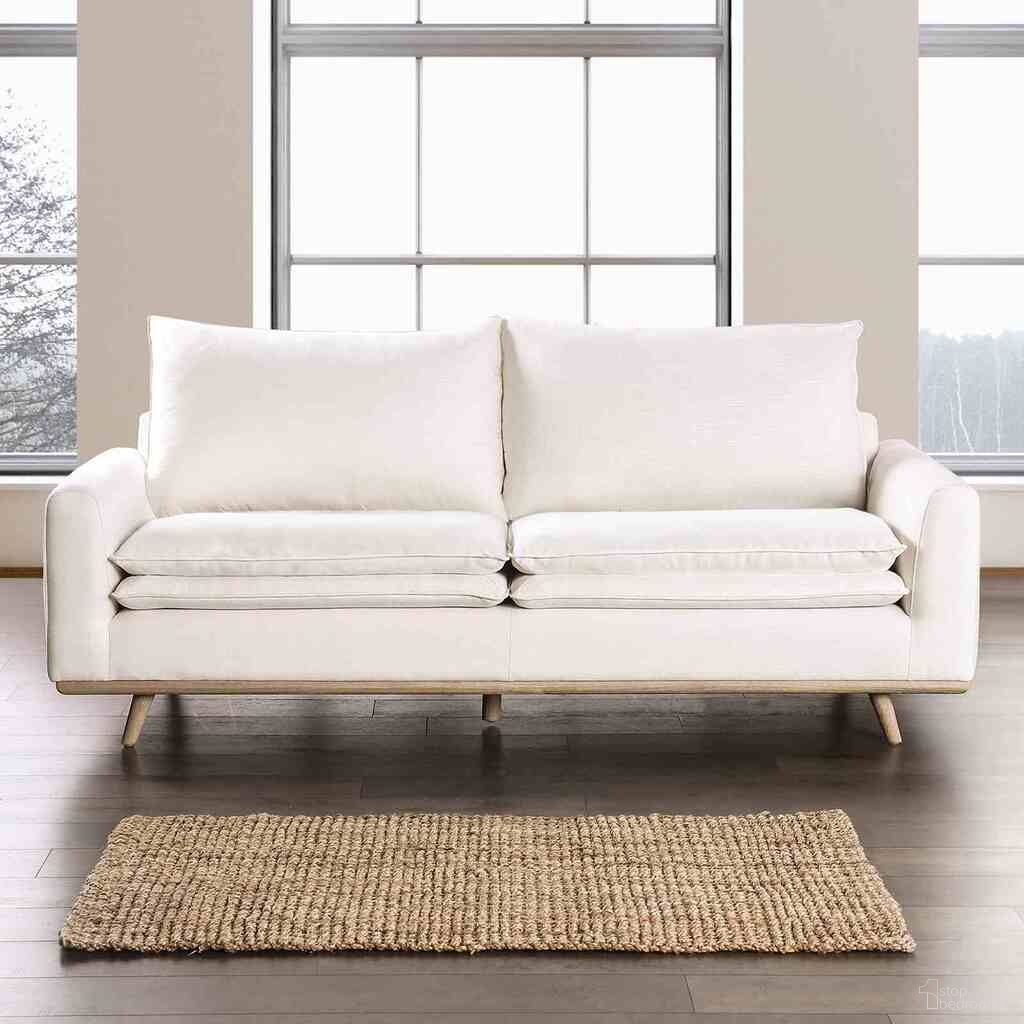Monthey Sofa In Oak and Linen White
