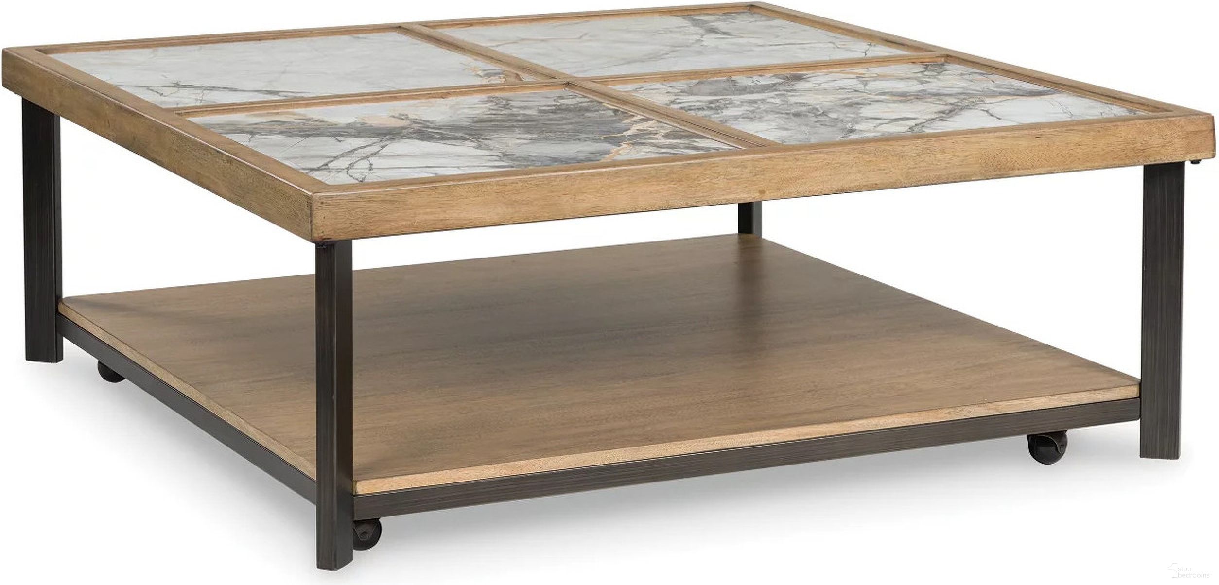The appearance of Montia Coffee Table In Multi designed by Signature Design by Ashley in the modern / contemporary interior design. This multi piece of furniture  was selected by 1StopBedrooms from Montia Collection to add a touch of cosiness and style into your home. Sku: T632-8. Material: Marble.