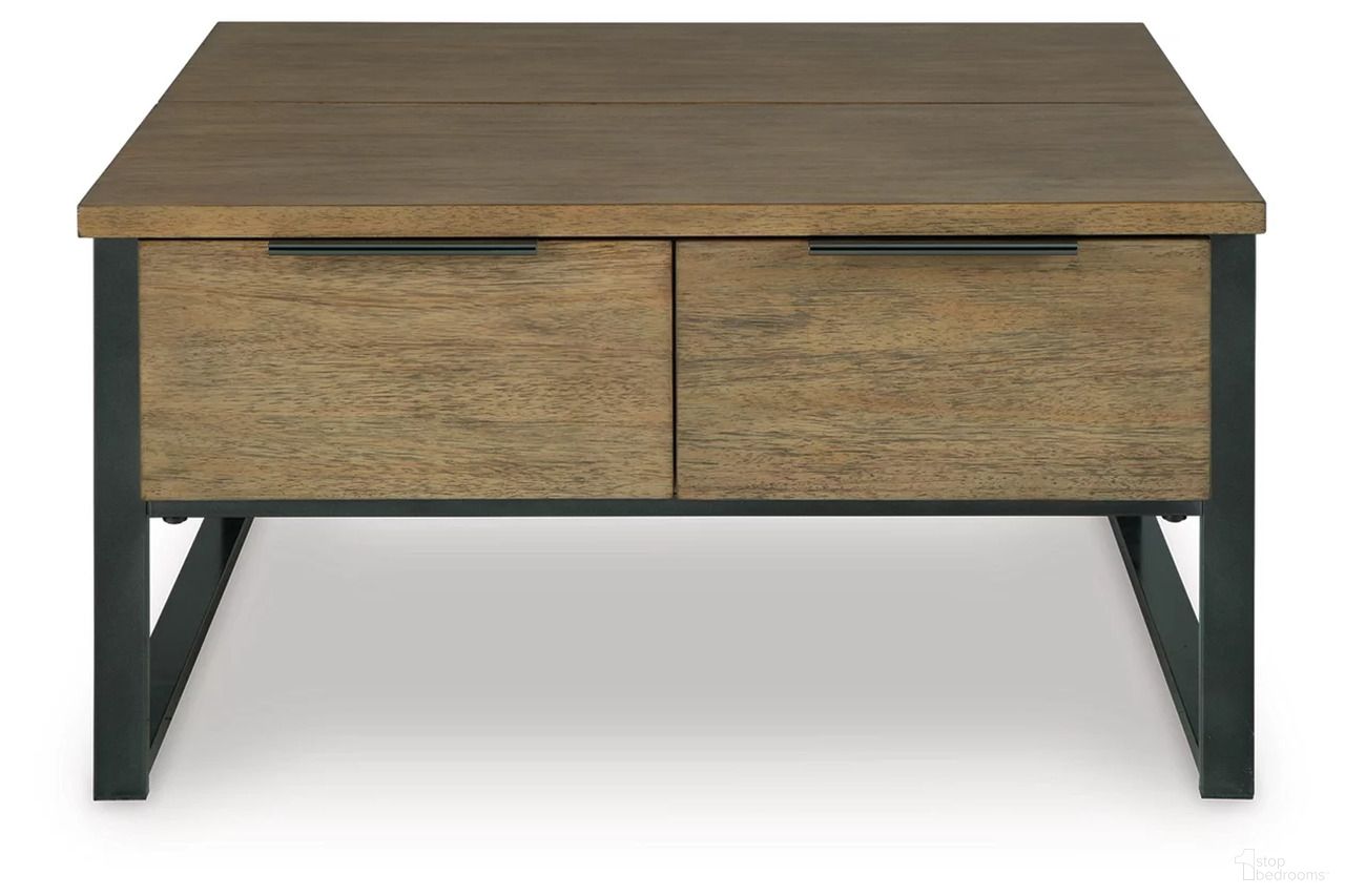 The appearance of Montia Lift-Top Coffee Table In Light Brown designed by Signature Design by Ashley in the modern / contemporary interior design. This light brown piece of furniture was selected by 1StopBedrooms from Montia Collection to add a touch of cosiness and style into your home. Sku: T602-00. Material: Wood.