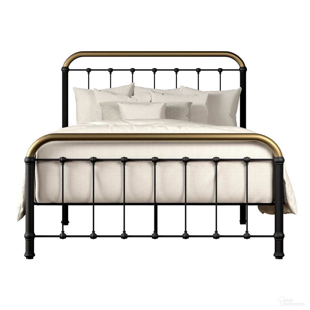 The appearance of Moon Queen Complete Bed with Platform Wood Slats In Sable Onyx and Milky Gold designed by Wesley Allen in the traditional interior design. This sable onyx/milky gold piece of furniture was selected by 1StopBedrooms from Moon Collection to add a touch of cosiness and style into your home. Sku: JA1001-5-CB-WS-MB-OGD. Bed Type: Platform Bed. Bed Size: Queen. Material: Iron.