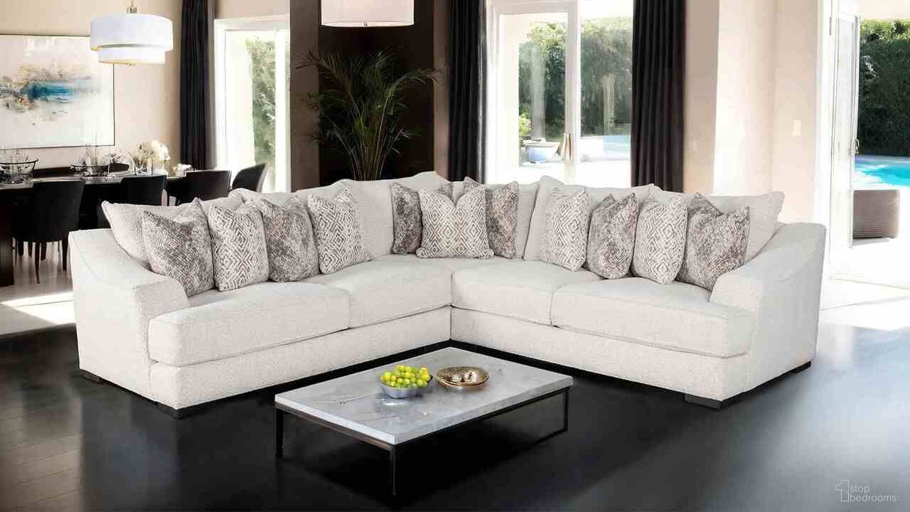 The appearance of Moorpark Sectional In Off White designed by Furniture of America in the modern / contemporary interior design. This off white piece of furniture  was selected by 1StopBedrooms from Moorpark Collection to add a touch of cosiness and style into your home. Sku: SM6092-CNR;SM6092-LSF;SM6092-RSF. Layout: L-Shape. Material: Boucle.