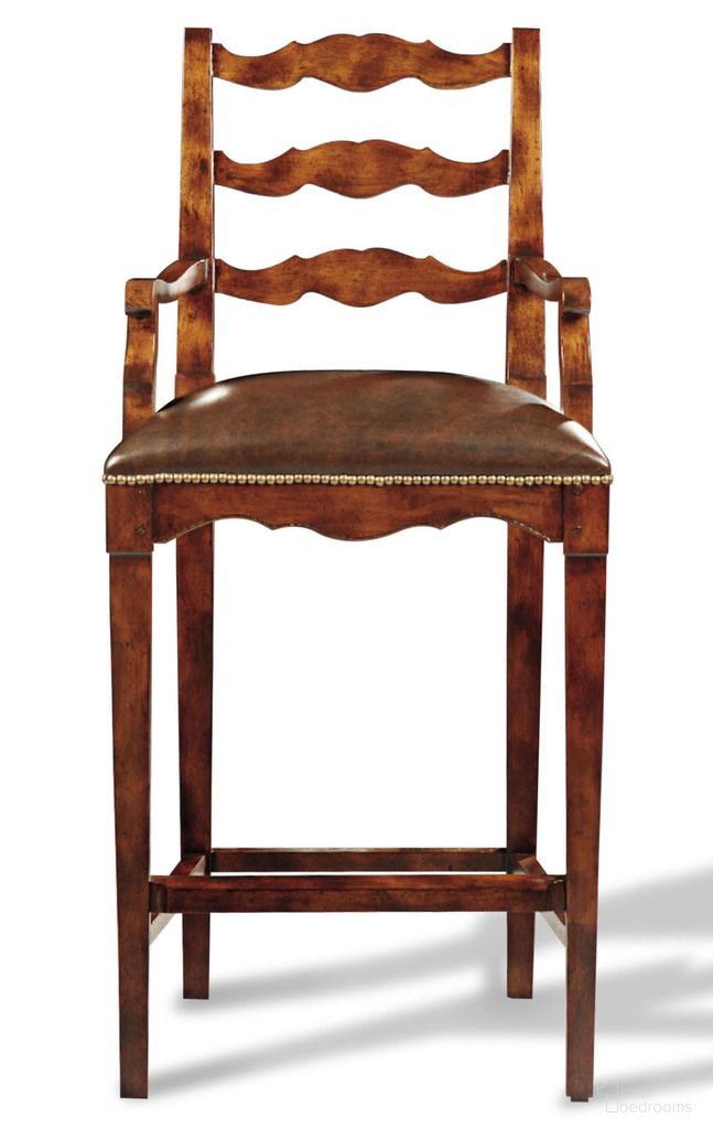 The appearance of Morale Bar Stool In Antique Brown designed by Maitland-Smith in the rustic / southwestern interior design. This antique brown piece of furniture was selected by 1StopBedrooms from Maitland Smith Collection to add a touch of cosiness and style into your home. Sku: 89-1502. Material: Wood.