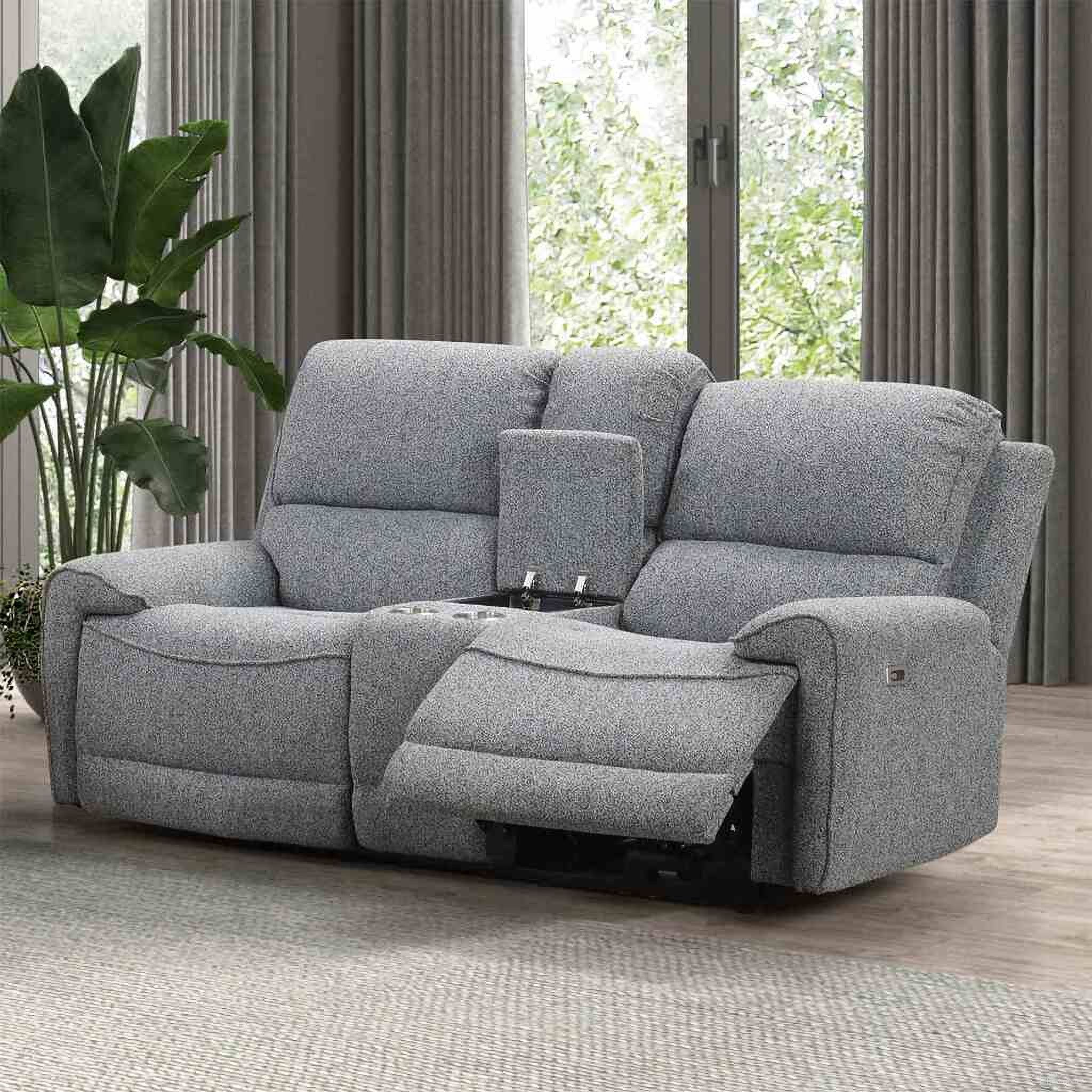 The appearance of Morcote Power Loveseat with Console In Gray designed by Furniture of America in the modern / contemporary interior design. This gray piece of furniture was selected by 1StopBedrooms from Morcote Collection to add a touch of cosiness and style into your home. Sku: FM62001GY-LV-PM. Material: Boucle.