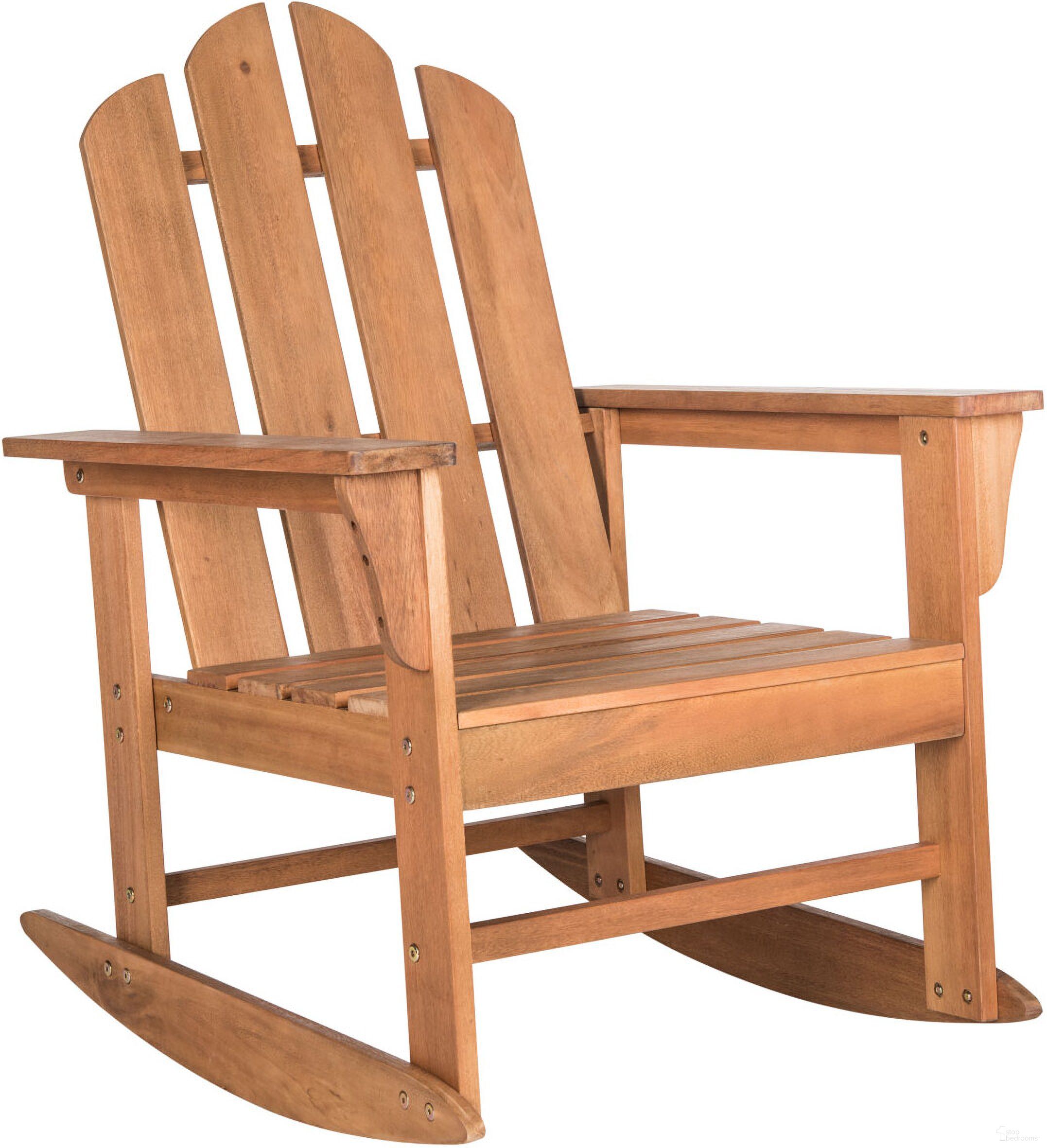 The appearance of Moreno Teak Brown Rocking Chair designed by Safavieh in the modern / contemporary interior design. This natural piece of furniture was selected by 1StopBedrooms from Safavieh PAT Collection to add a touch of cosiness and style into your home. Sku: PAT7023C. Material: Steel.
